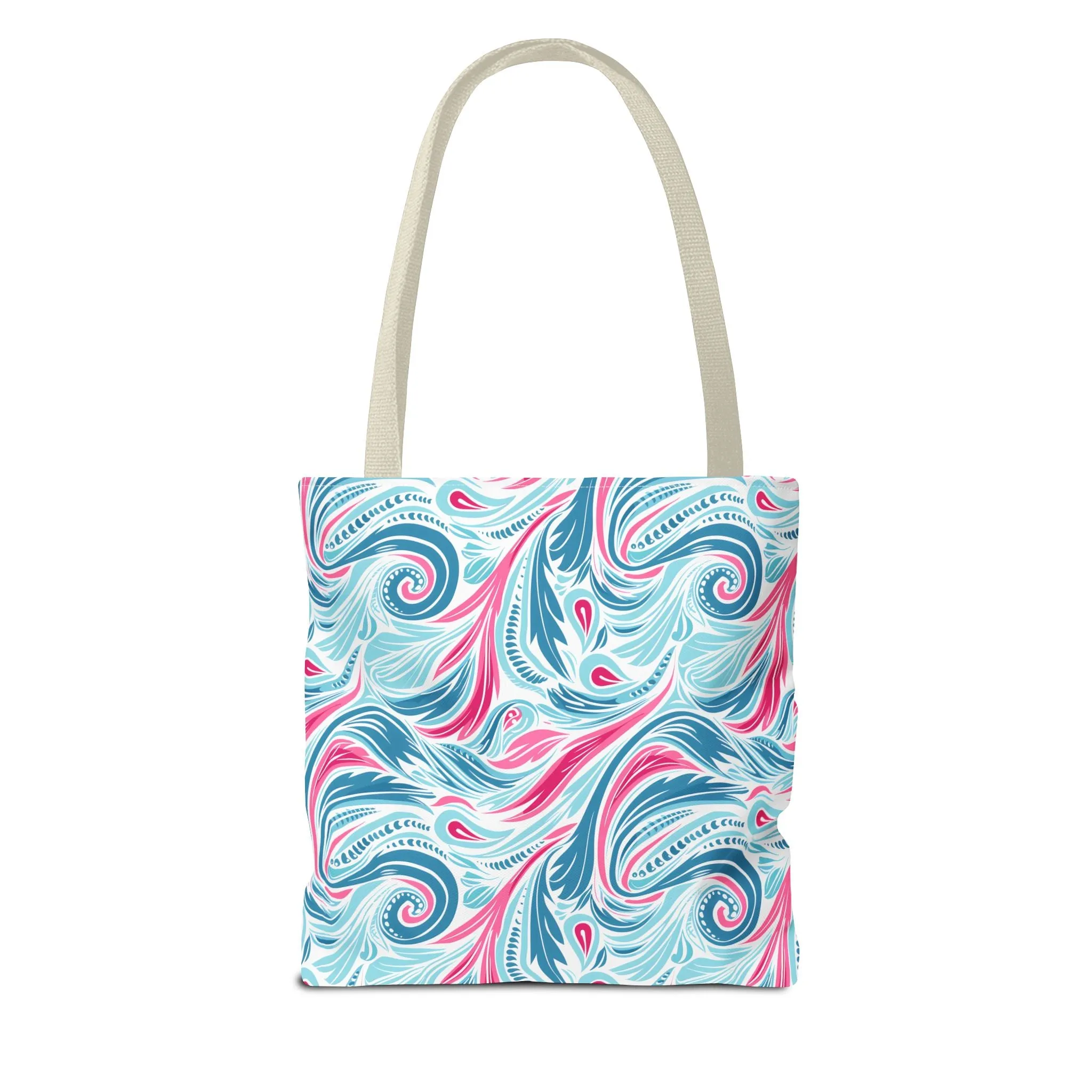 Teal Tide Twirl Tote Bag - Go Through Life with Coastal Charm! Available in 3 sizes.