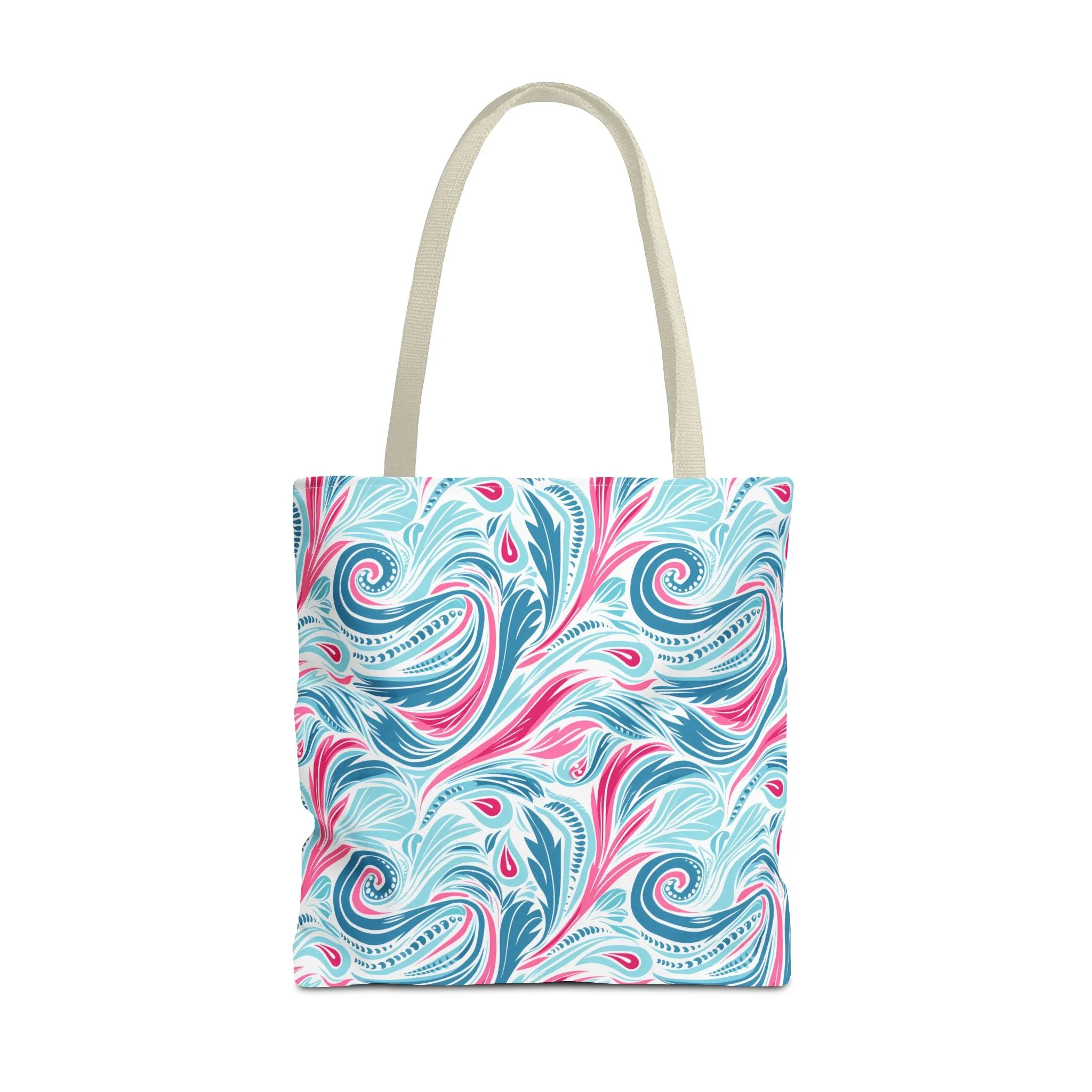 Teal Tide Twirl Tote Bag - Go Through Life with Coastal Charm! Available in 3 sizes.
