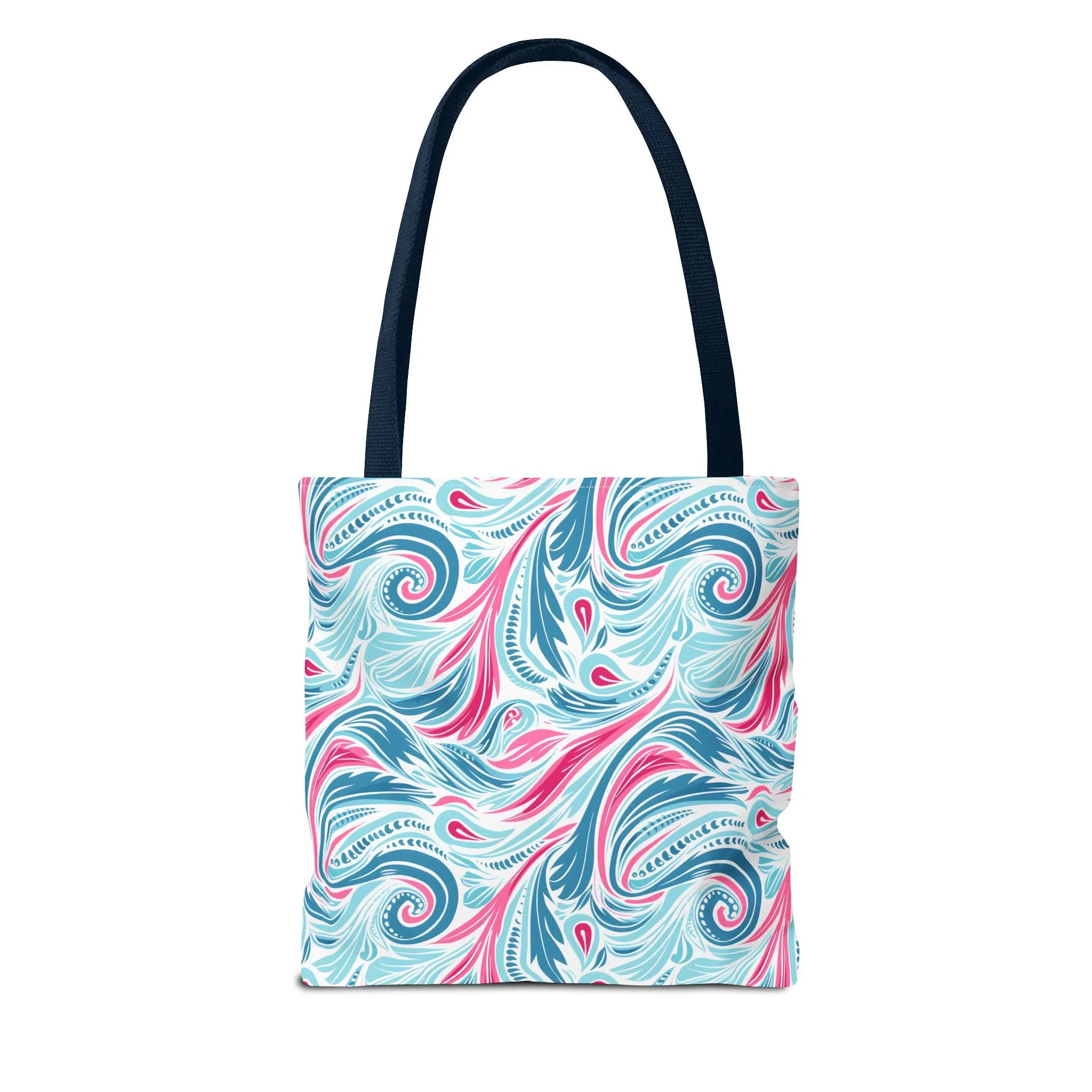 Teal Tide Twirl Tote Bag - Go Through Life with Coastal Charm! Available in 3 sizes.