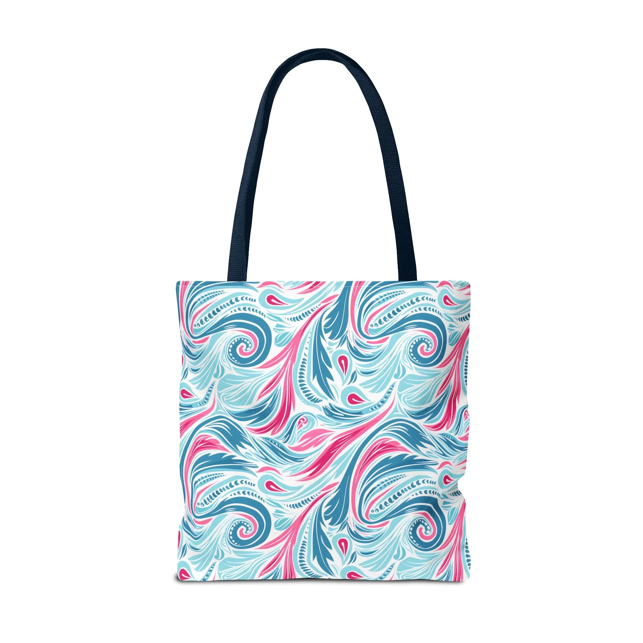 Teal Tide Twirl Tote Bag - Go Through Life with Coastal Charm! Available in 3 sizes.