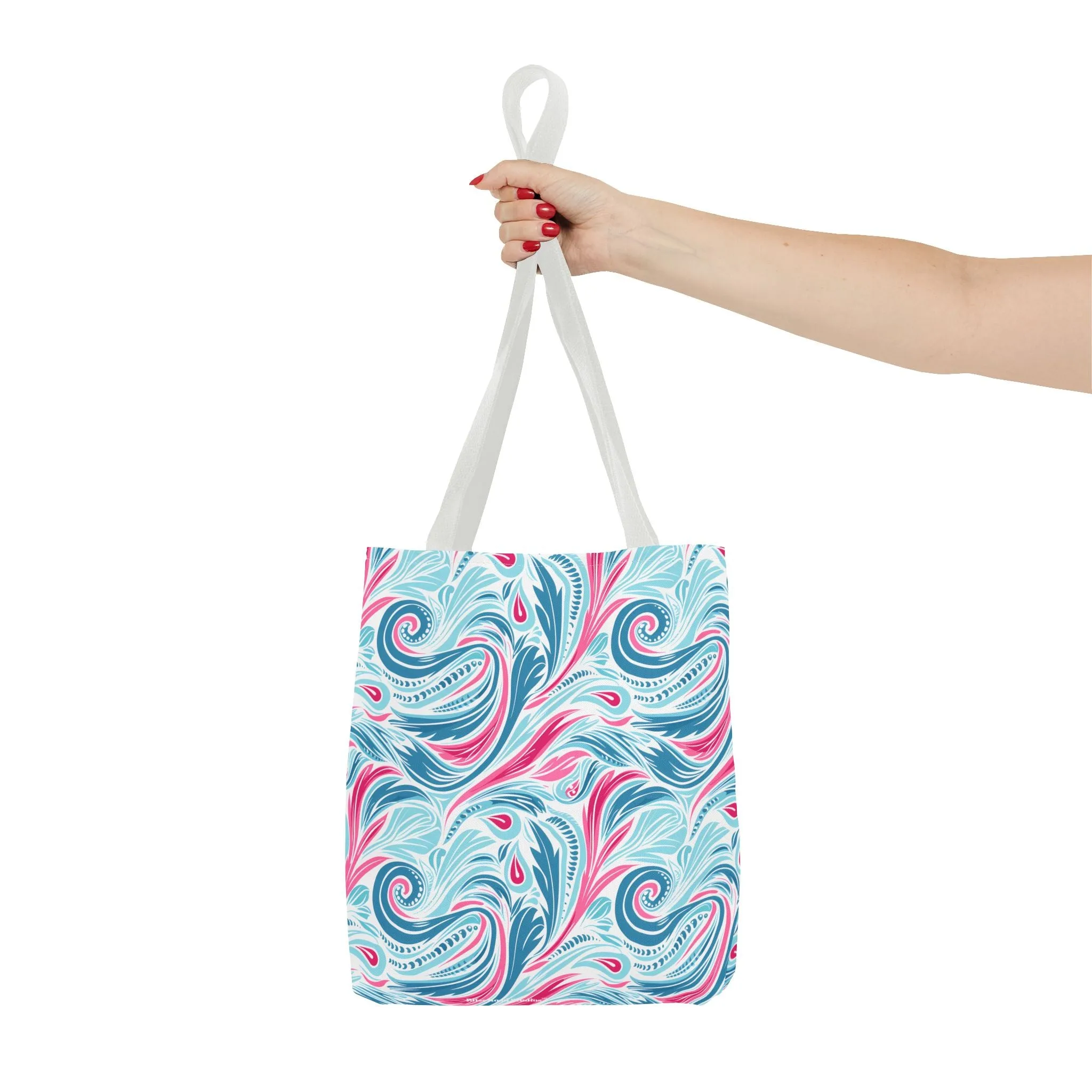 Teal Tide Twirl Tote Bag - Go Through Life with Coastal Charm! Available in 3 sizes.