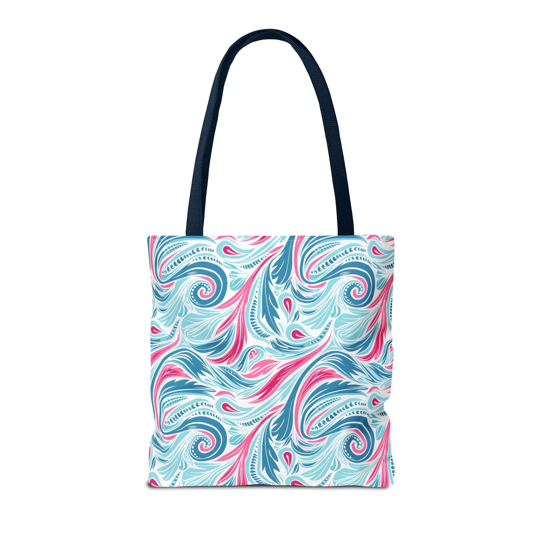 Teal Tide Twirl Tote Bag - Go Through Life with Coastal Charm! Available in 3 sizes.