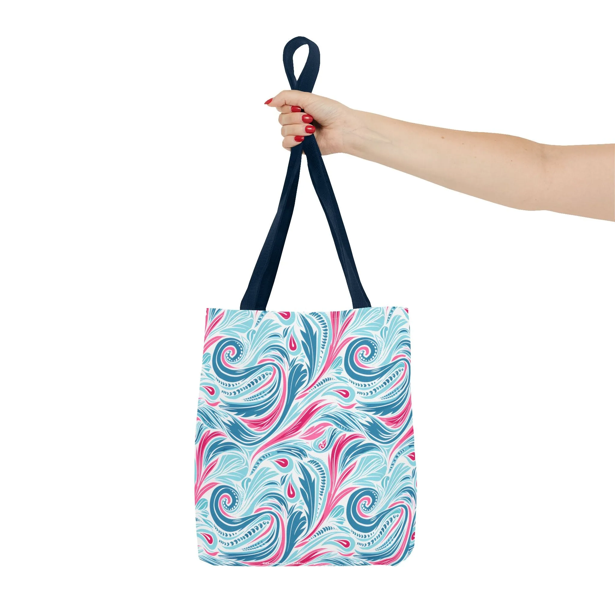 Teal Tide Twirl Tote Bag - Go Through Life with Coastal Charm! Available in 3 sizes.