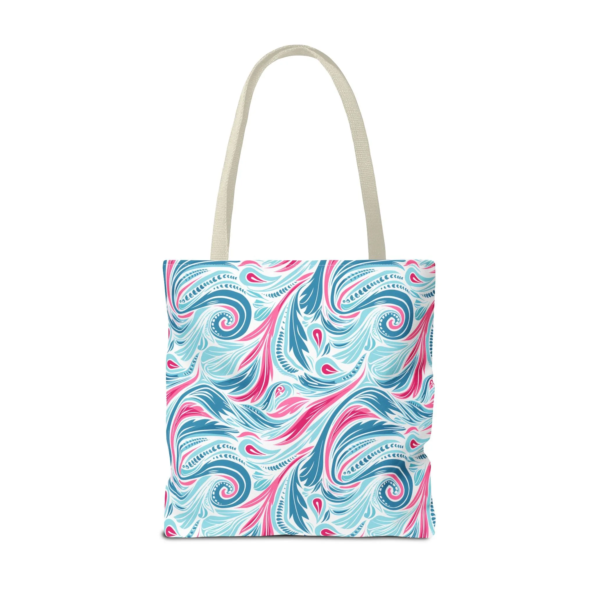 Teal Tide Twirl Tote Bag - Go Through Life with Coastal Charm! Available in 3 sizes.