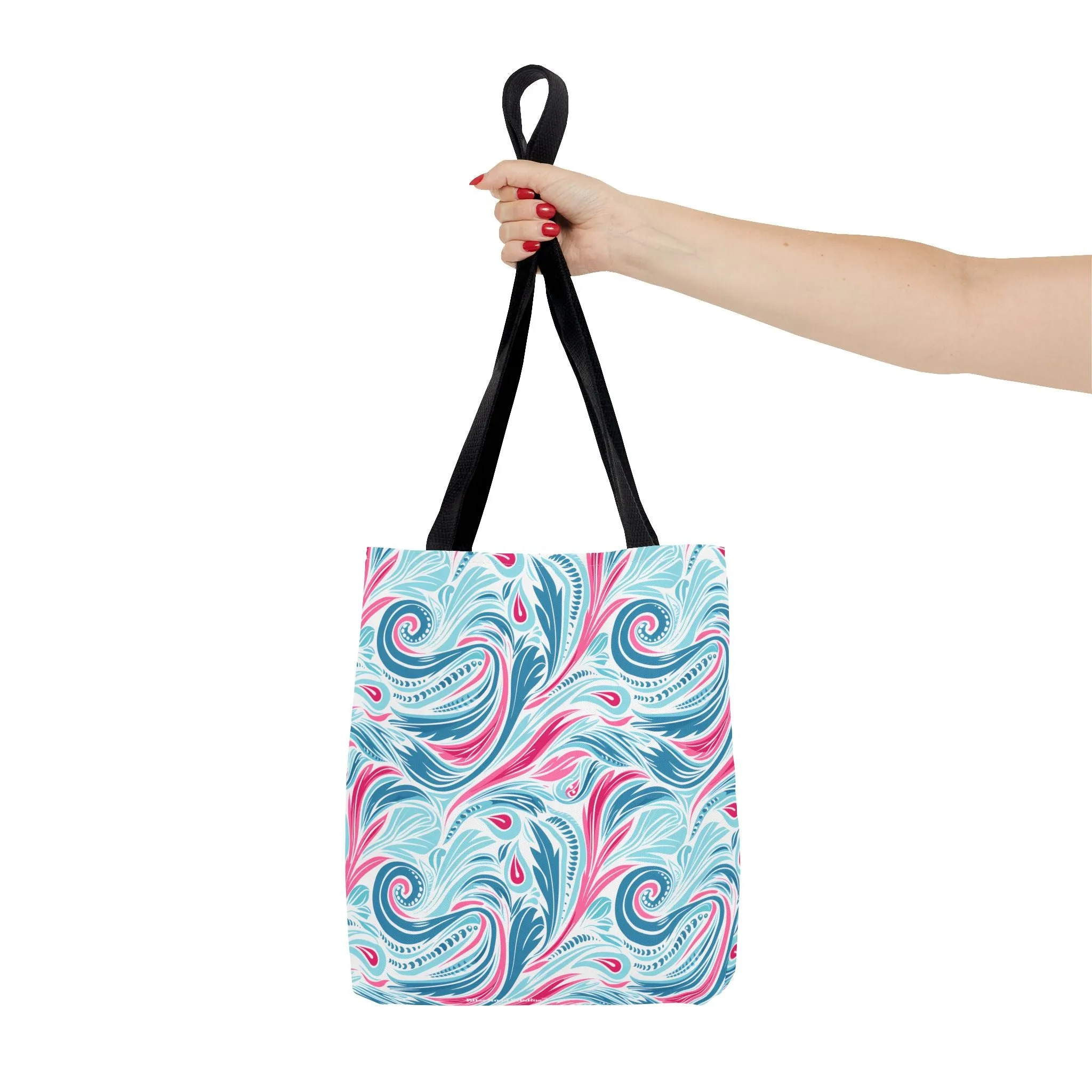 Teal Tide Twirl Tote Bag - Go Through Life with Coastal Charm! Available in 3 sizes.