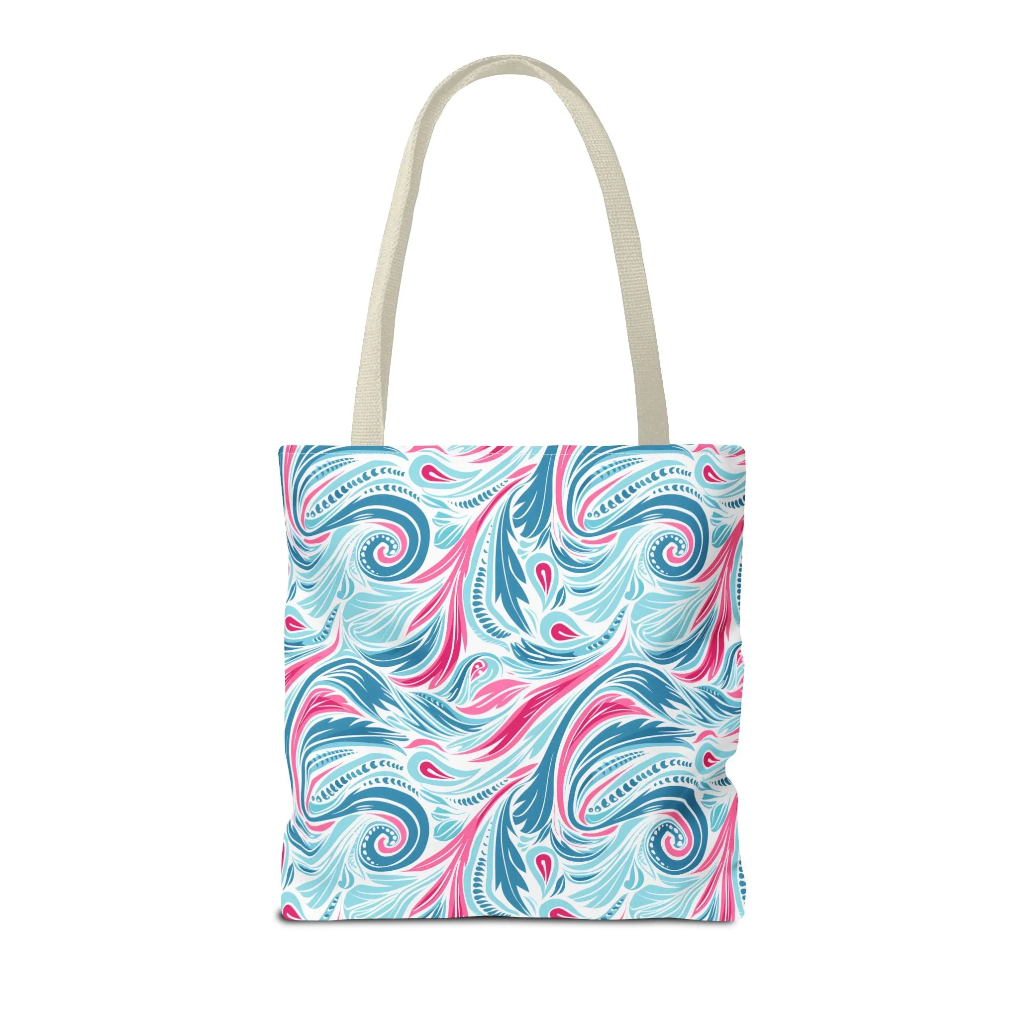 Teal Tide Twirl Tote Bag - Go Through Life with Coastal Charm! Available in 3 sizes.