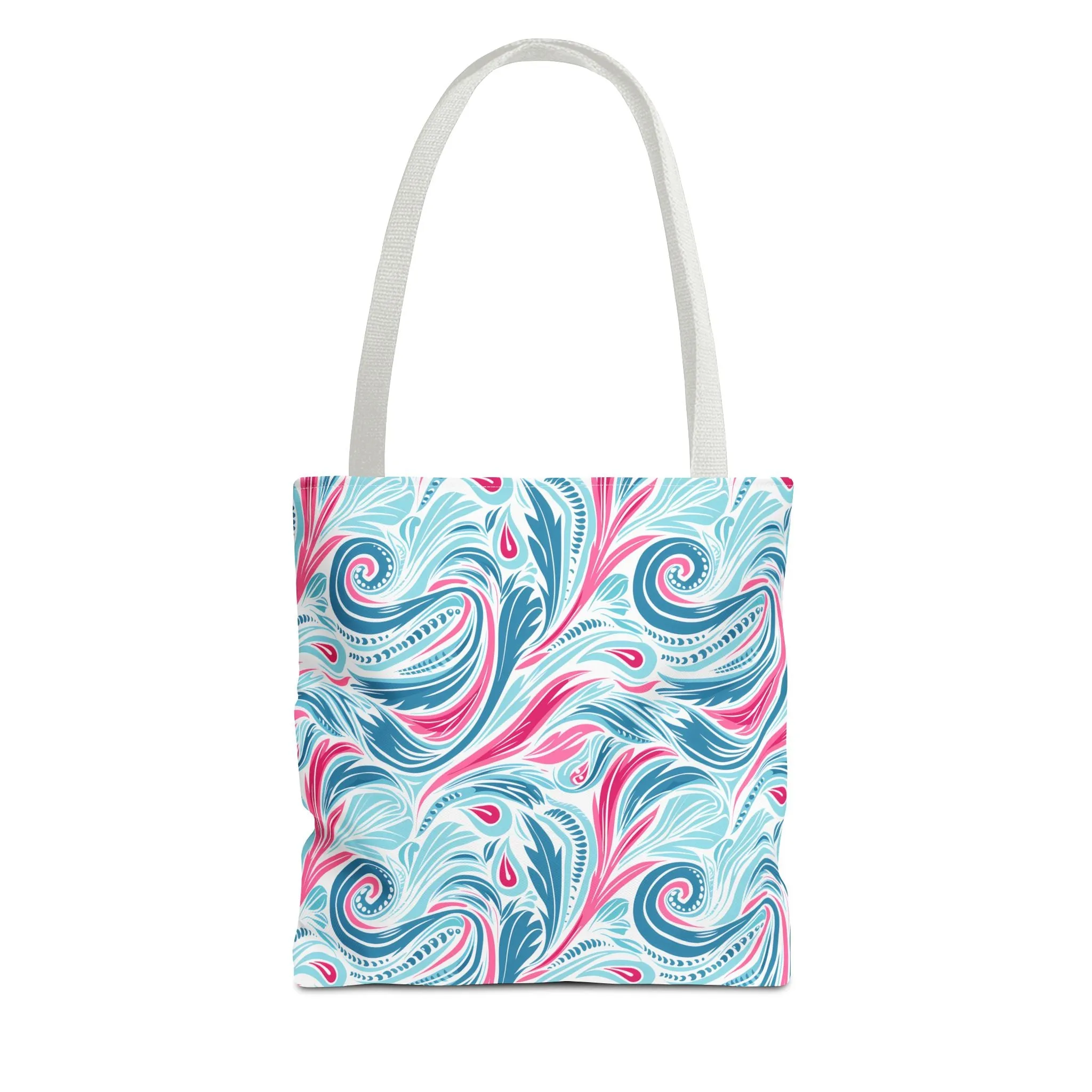 Teal Tide Twirl Tote Bag - Go Through Life with Coastal Charm! Available in 3 sizes.
