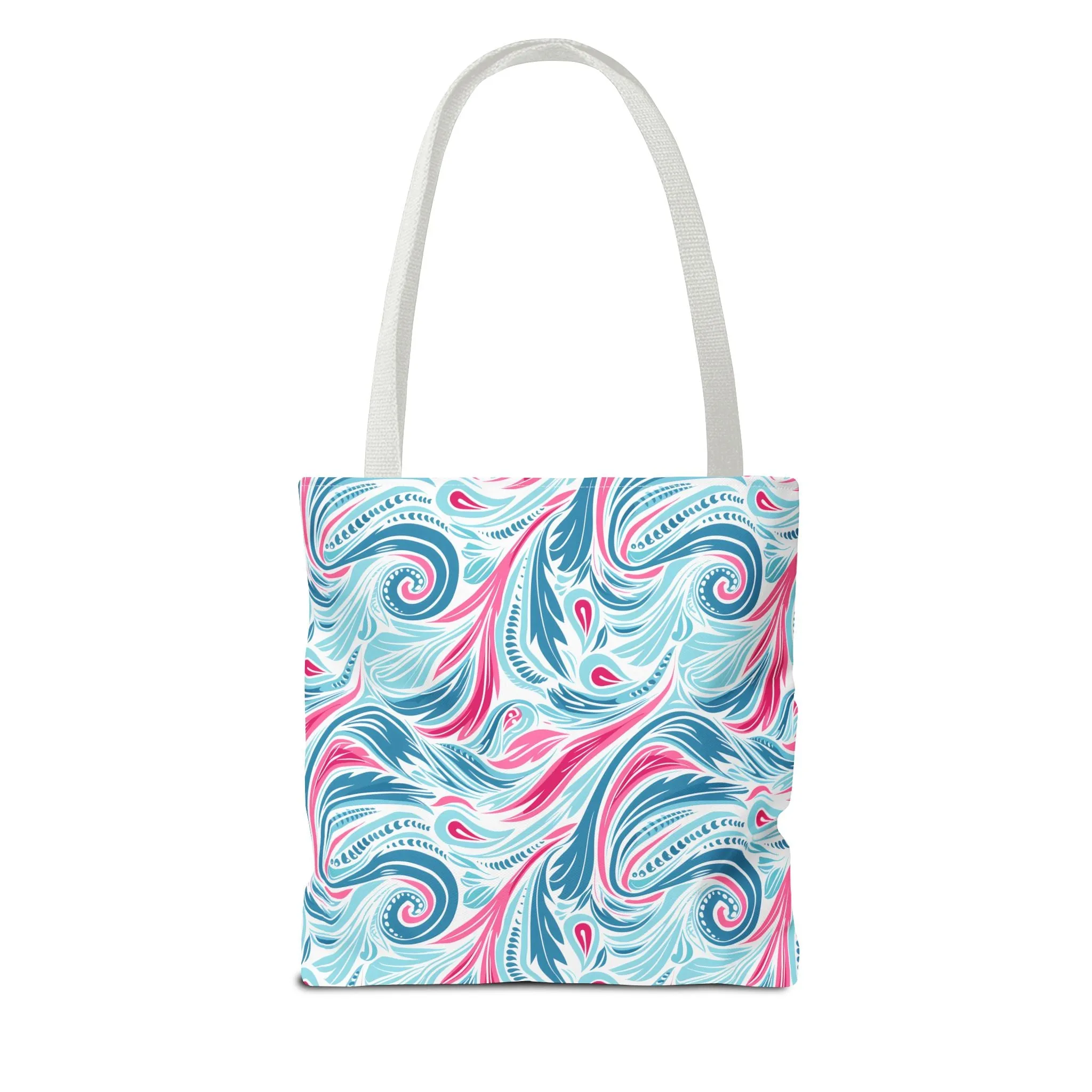 Teal Tide Twirl Tote Bag - Go Through Life with Coastal Charm! Available in 3 sizes.
