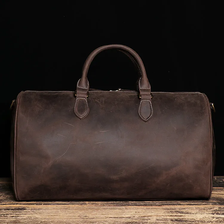 The Edler Retro Cowhide Shoulder Duffel Travel Bag by Wolph
