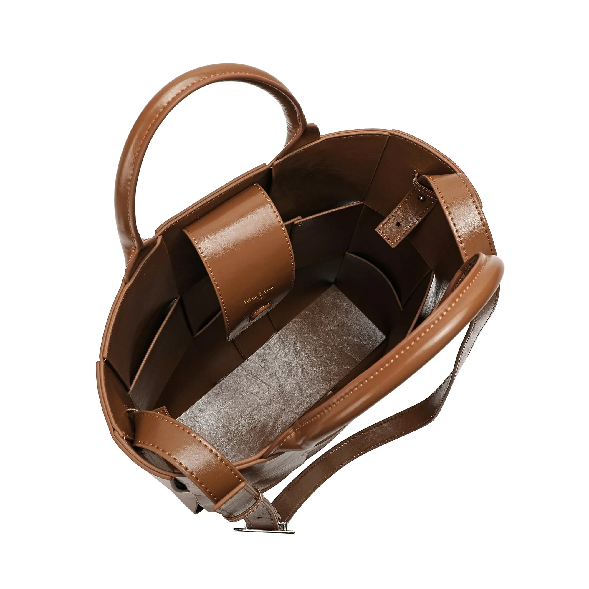 Tiffany & Fred  Woven Leather Top-handle Tote bag