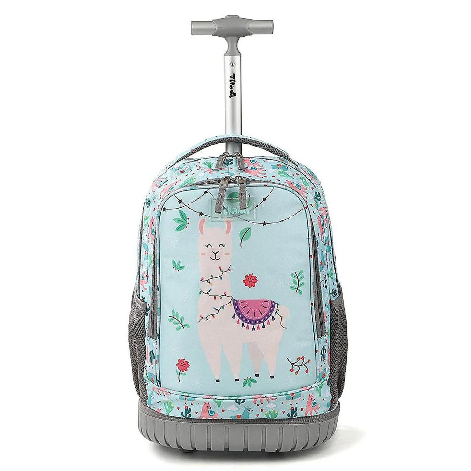 Tilami Light Green Alpaca Rolling Backpack 19 inch Kids Wheeled Backpack