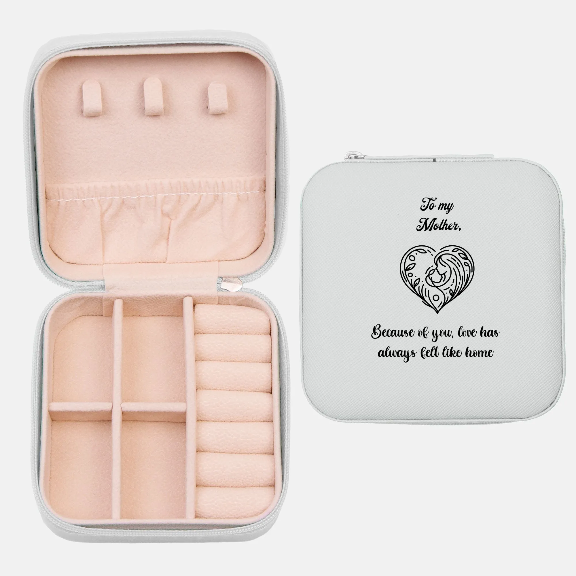 To My Mother, Love is Home Jewelry Travel Case