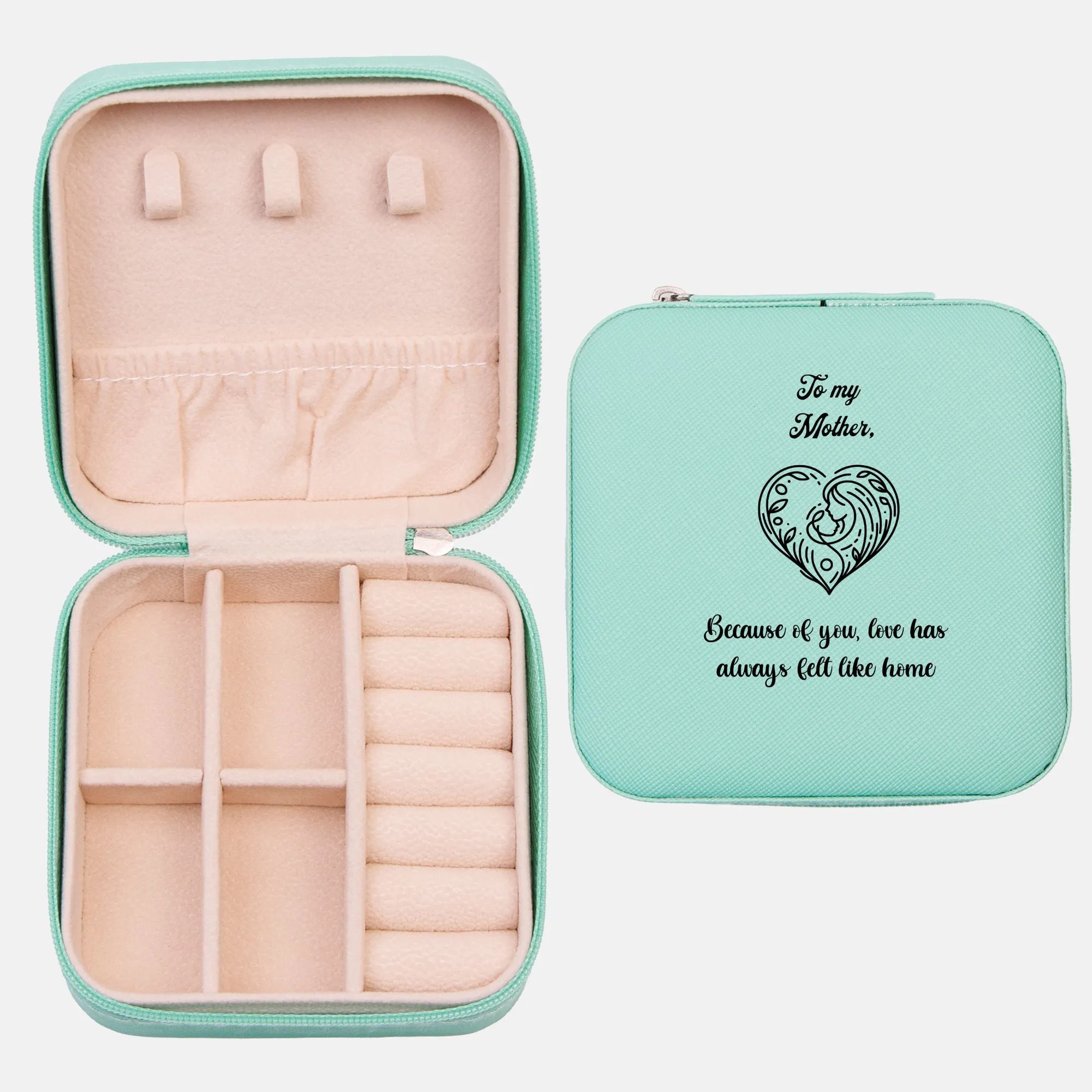 To My Mother, Love is Home Jewelry Travel Case