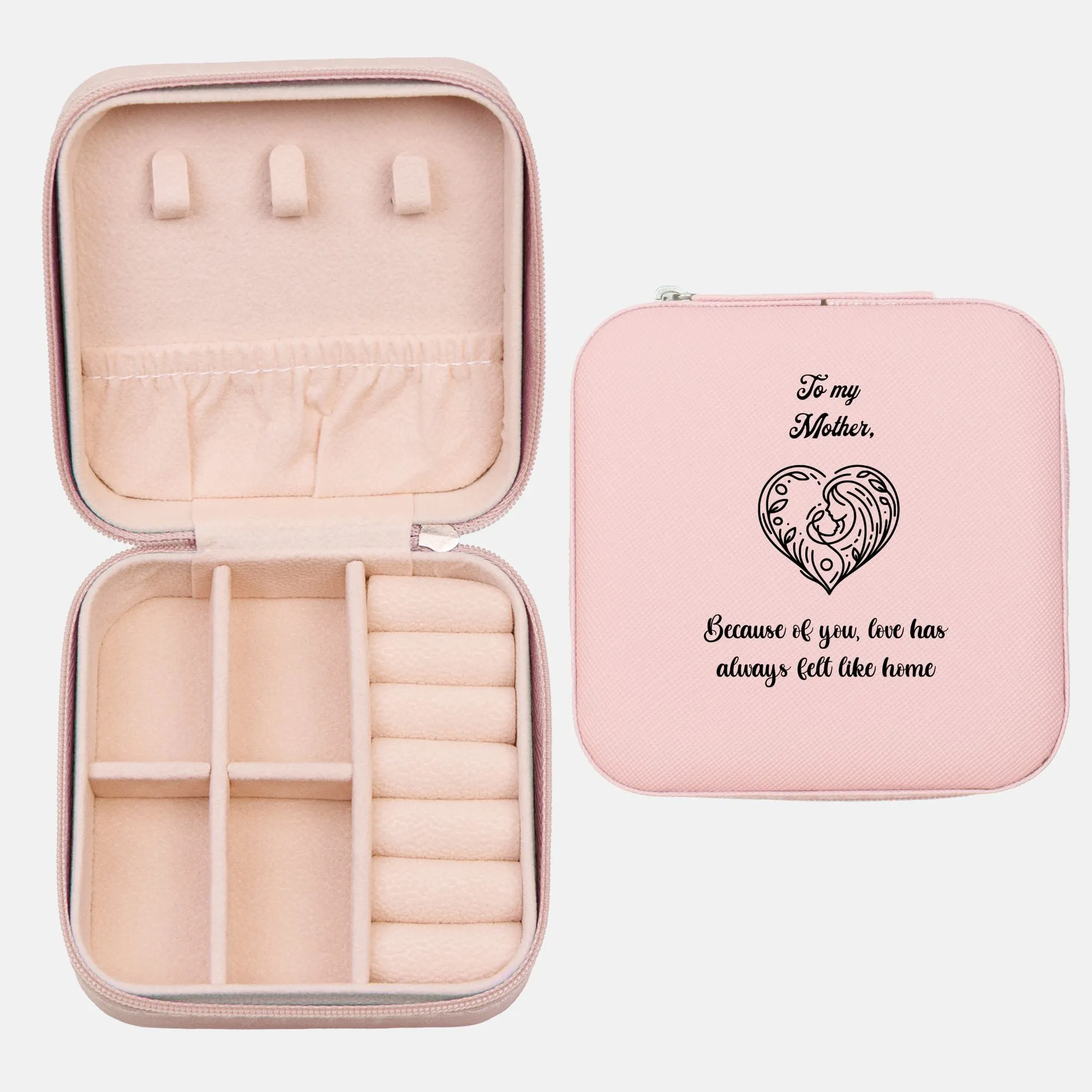 To My Mother, Love is Home Jewelry Travel Case