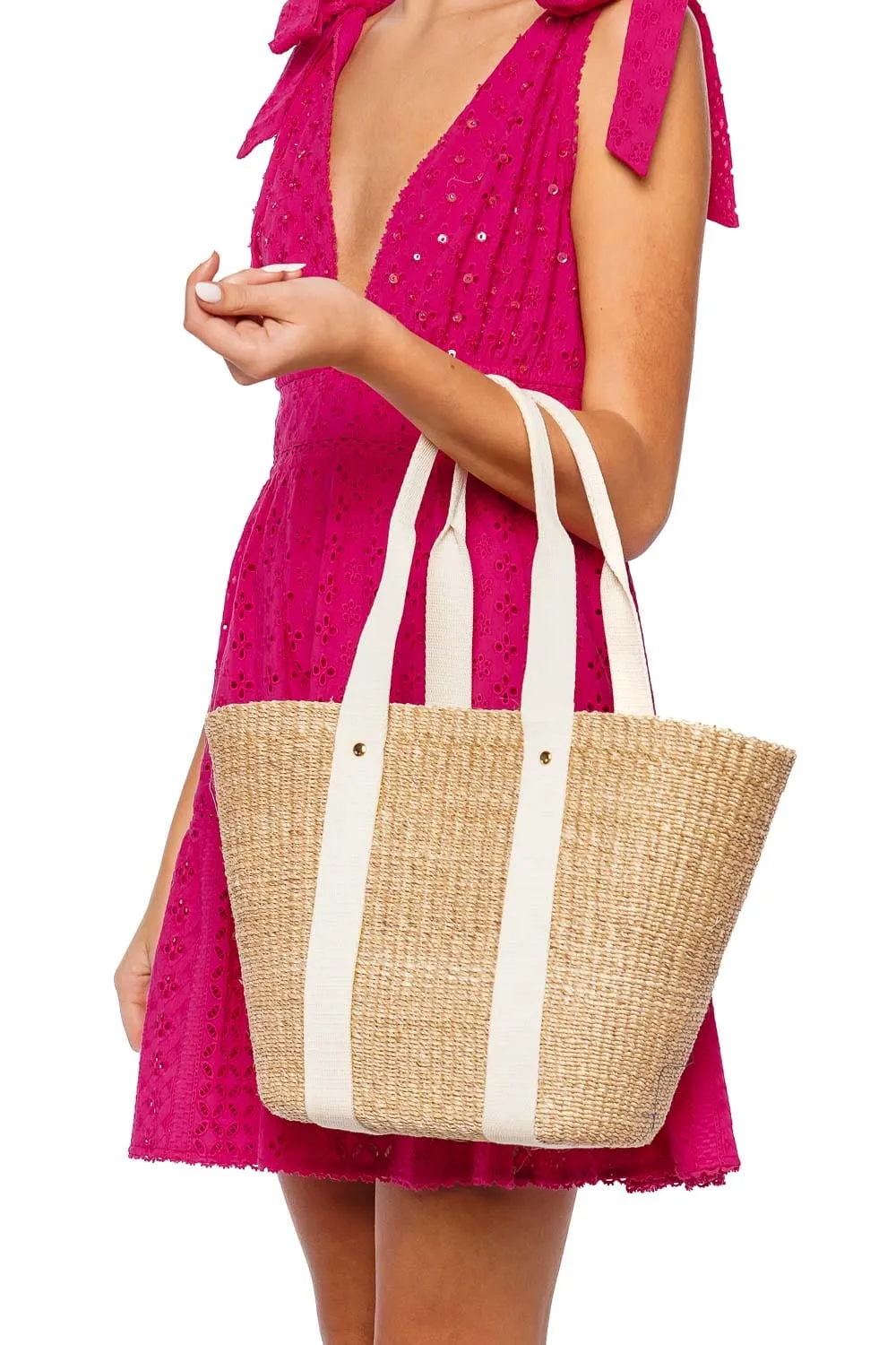 Toci Ivory Natural Straw Tote