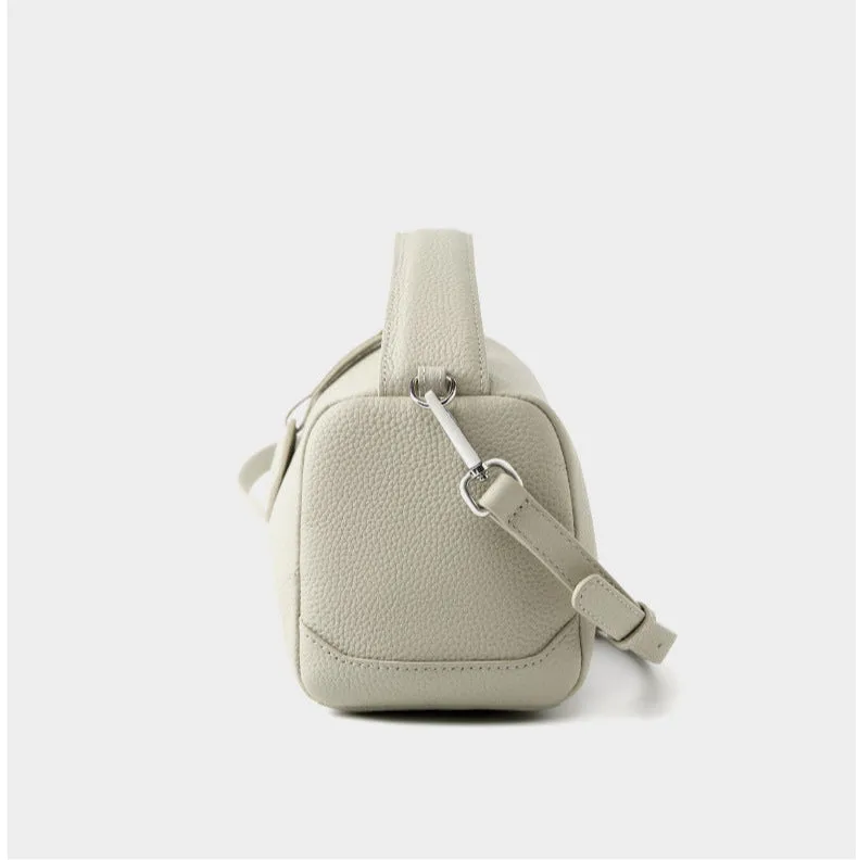 Top Layer Cowhide Genuine Leather Handbag with Crossbody Strap