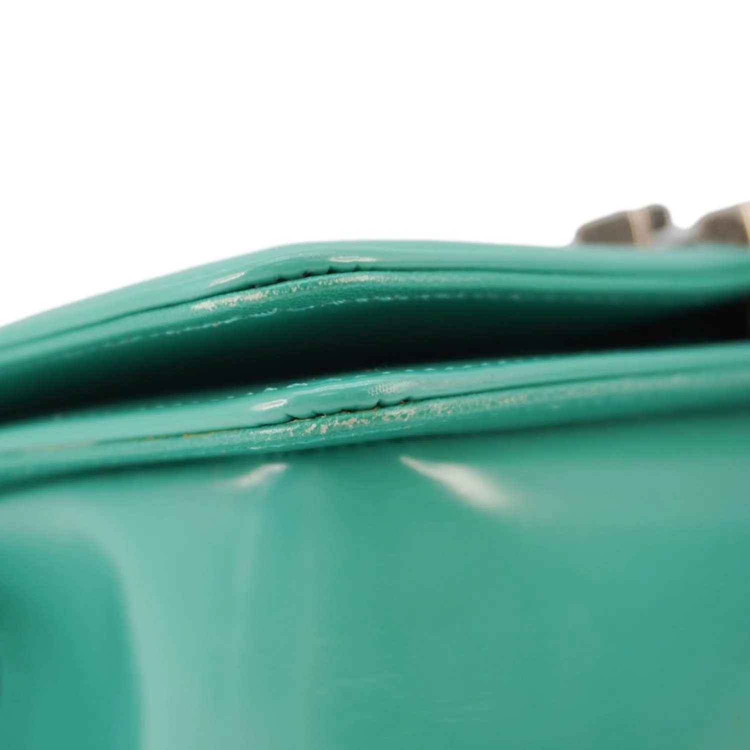 Top Quality Chanel Boy Small Patent Leather Shoulder Bag Green