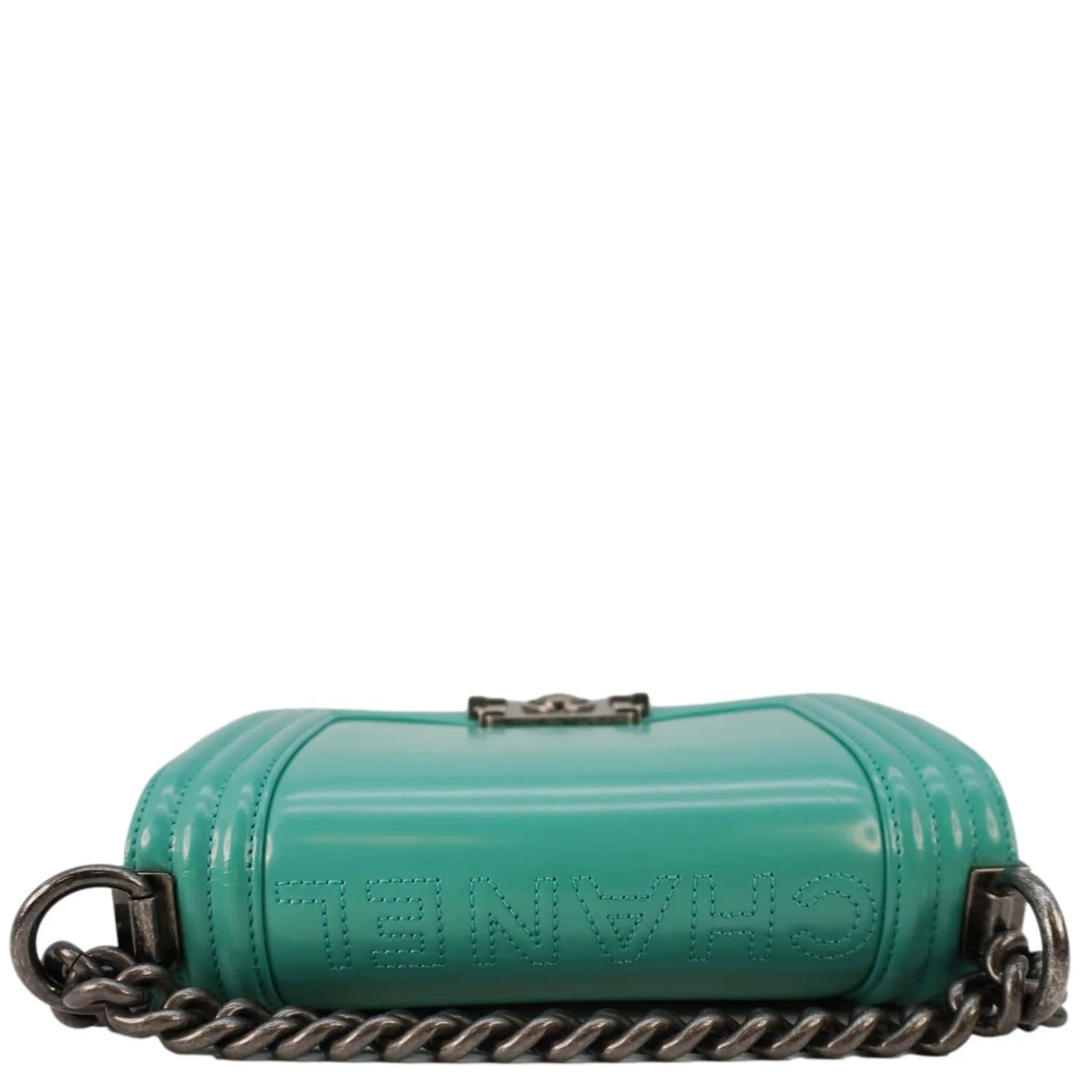 Top Quality Chanel Boy Small Patent Leather Shoulder Bag Green