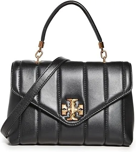 Tory Burch Kira Ivory White Small Brie Leather Top Handle Quilted Handbag New