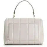 Tory Burch Kira Ivory White Small Brie Leather Top Handle Quilted Handbag New