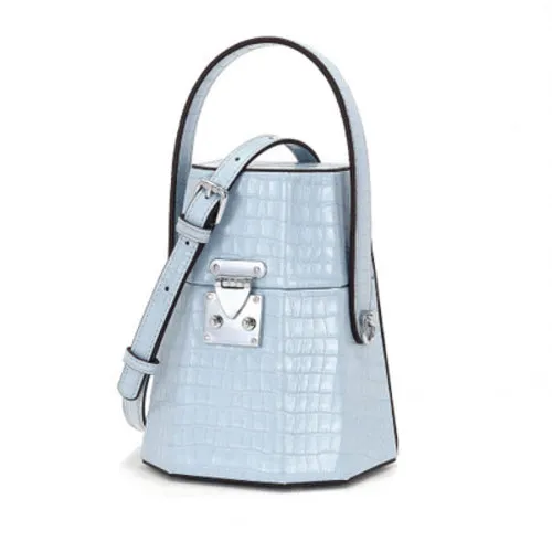 Trapezoidal Leather Box Tote Bag