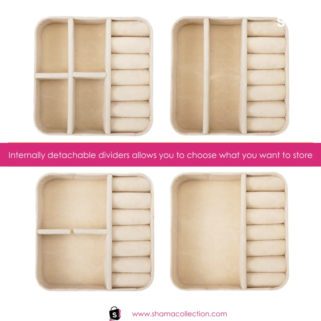 Travel Jewellery Organizer – Stylish Portable PU Leather Case for Rings, Earrings, Necklaces, etc.