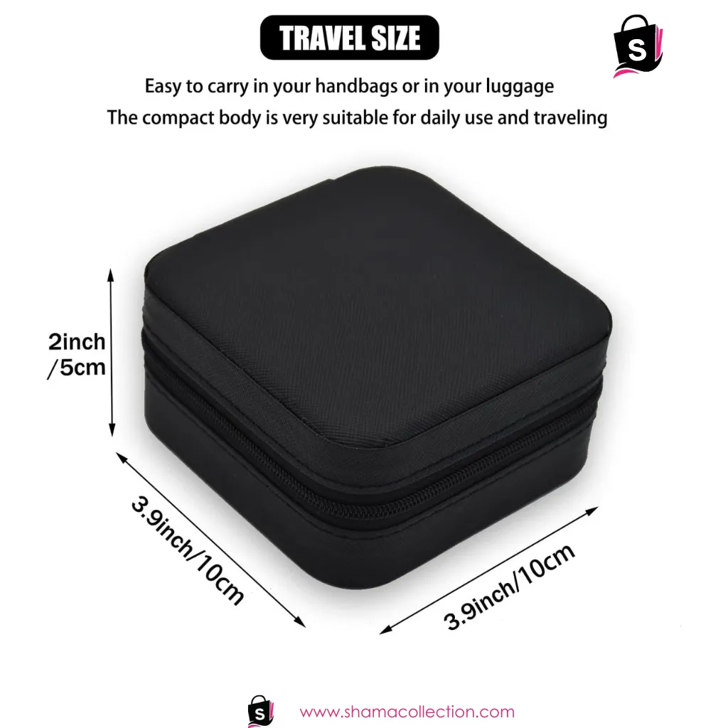 Travel Jewellery Organizer – Stylish Portable PU Leather Case for Rings, Earrings, Necklaces, etc.