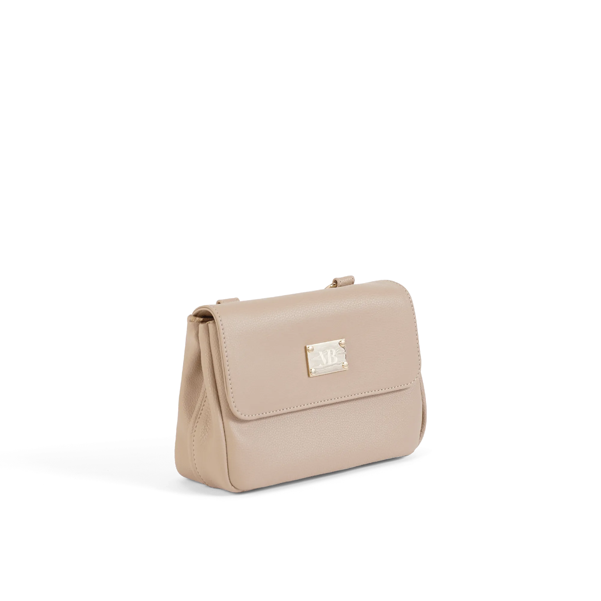 Trudy Vegan Leather Crossbody Clutch Bag | Beige