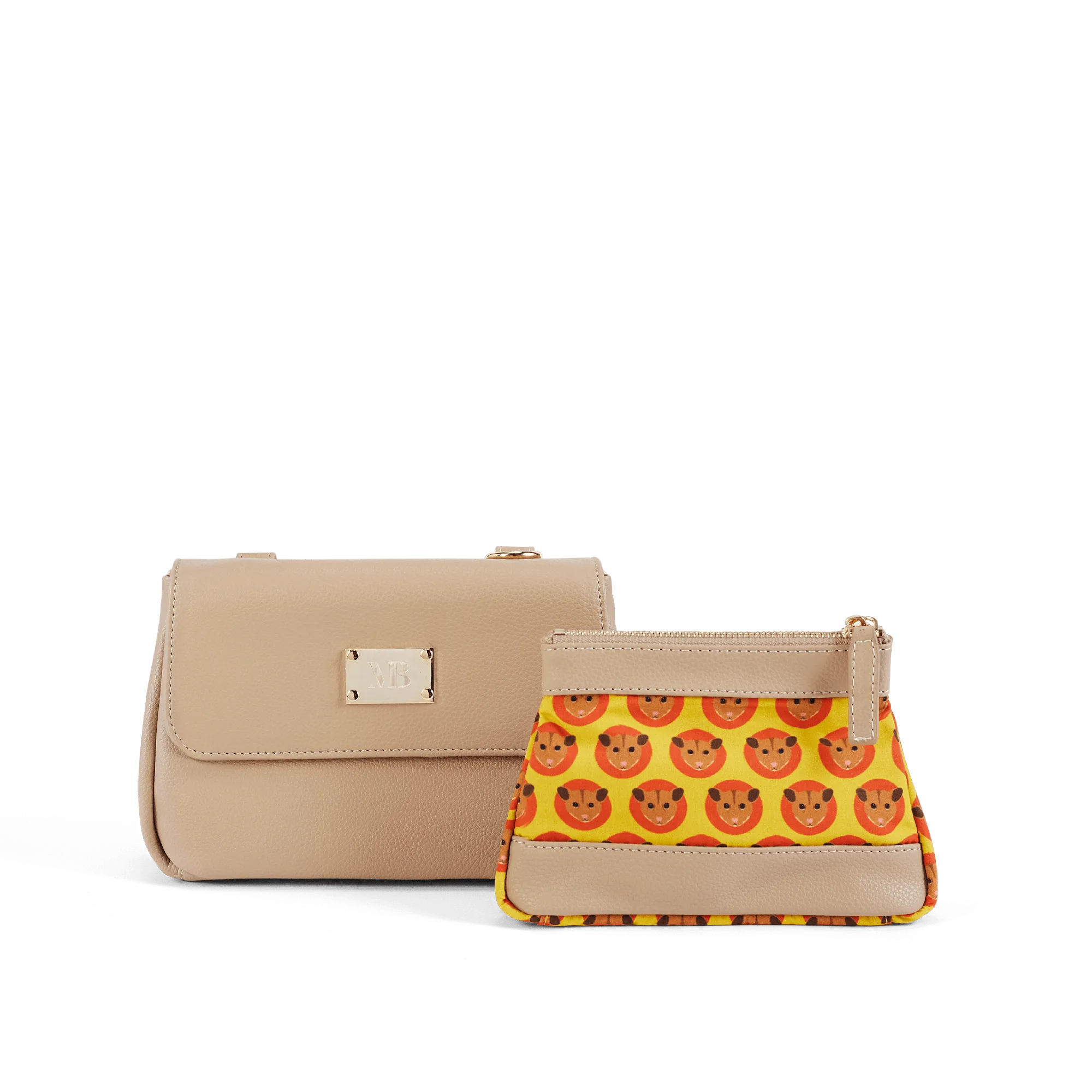 Trudy Vegan Leather Crossbody Clutch Bag | Beige