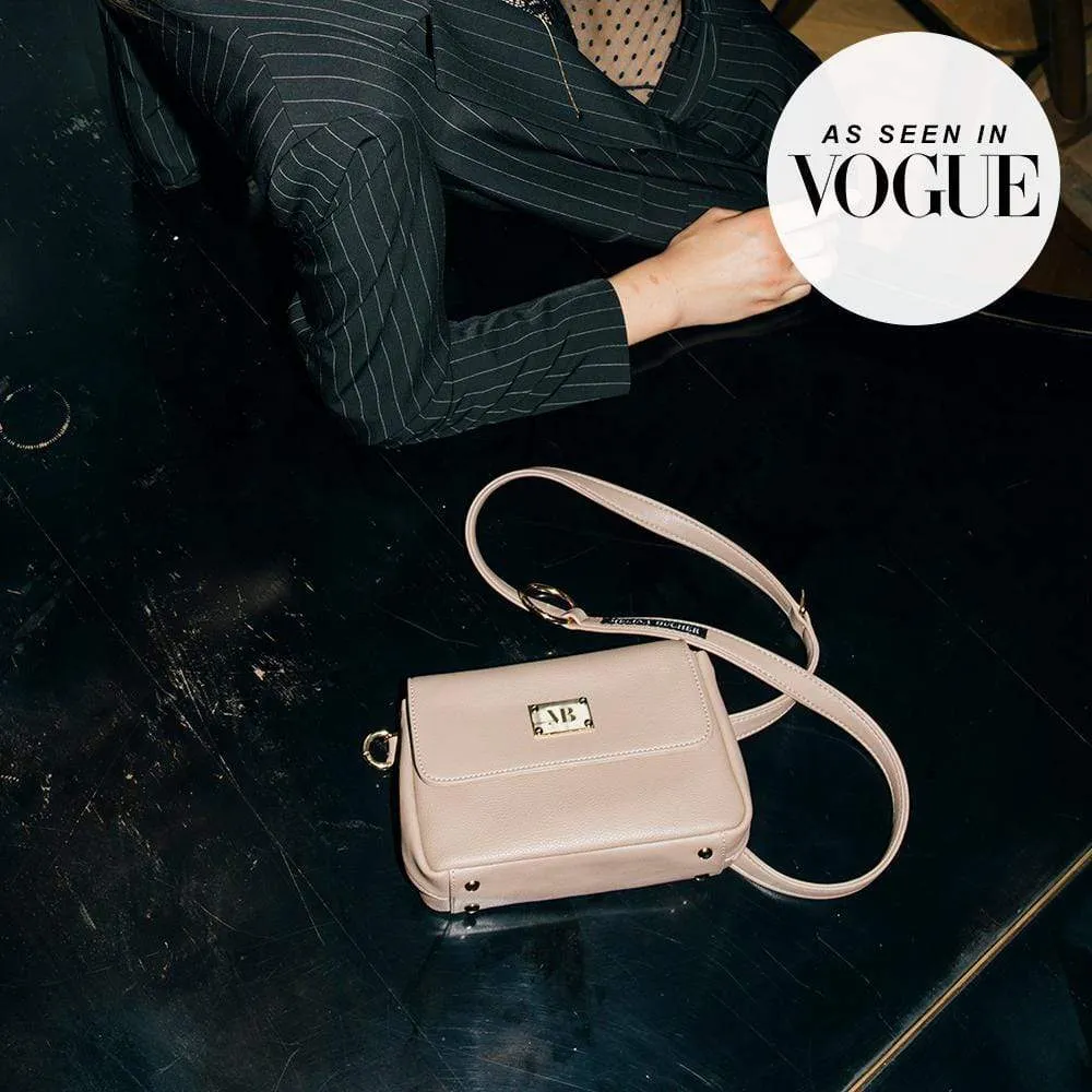 Trudy Vegan Leather Crossbody Clutch Bag | Beige