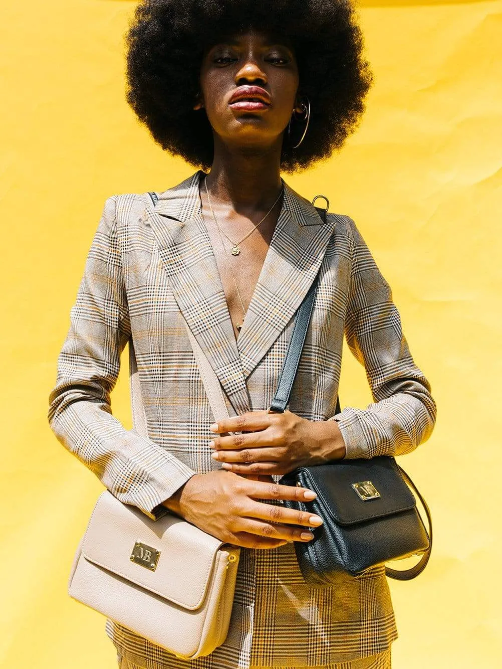 Trudy Vegan Leather Crossbody Clutch Bag | Beige