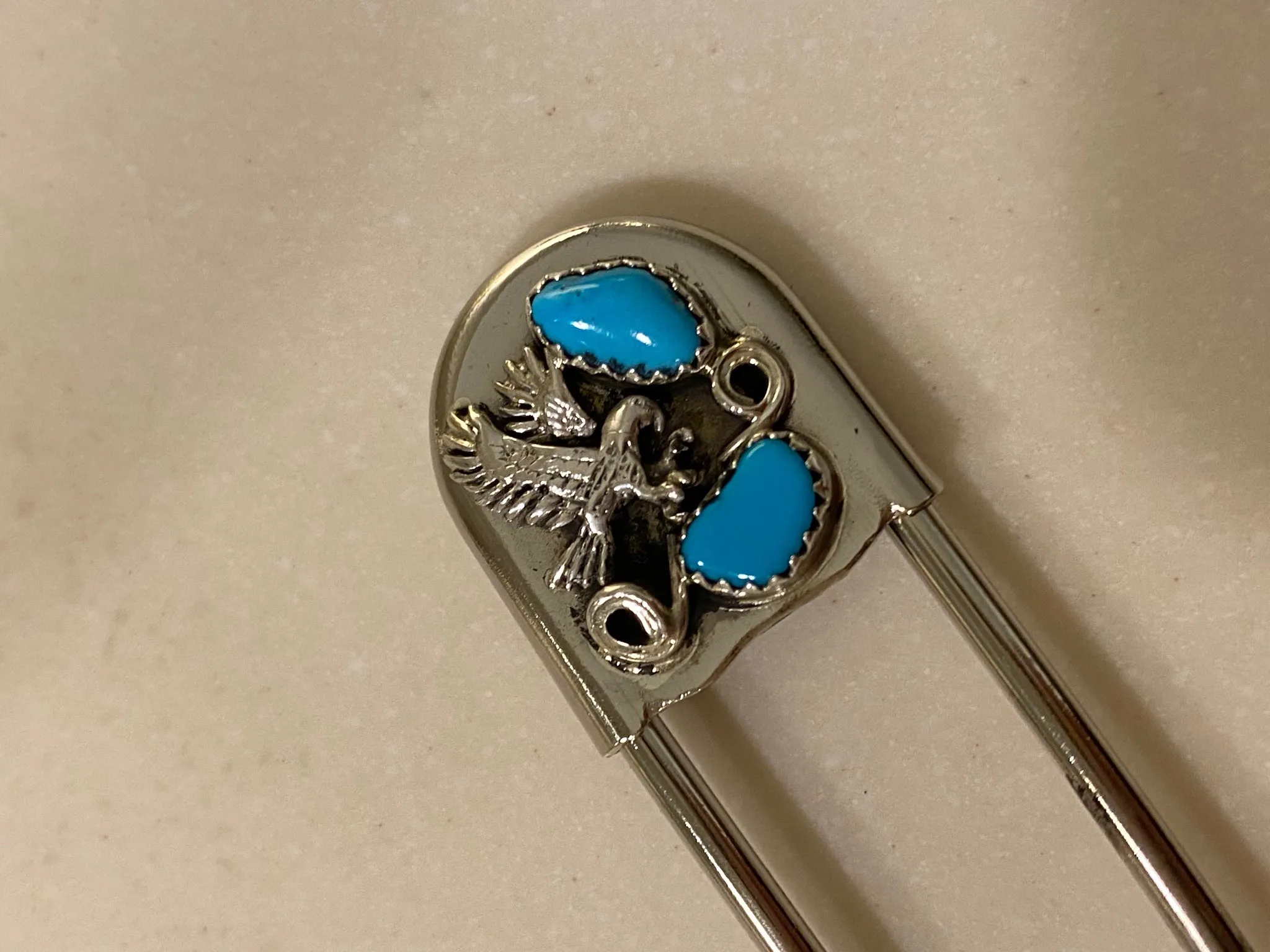 Turquoise Large Laundry Pin/Key Chain Eagle
