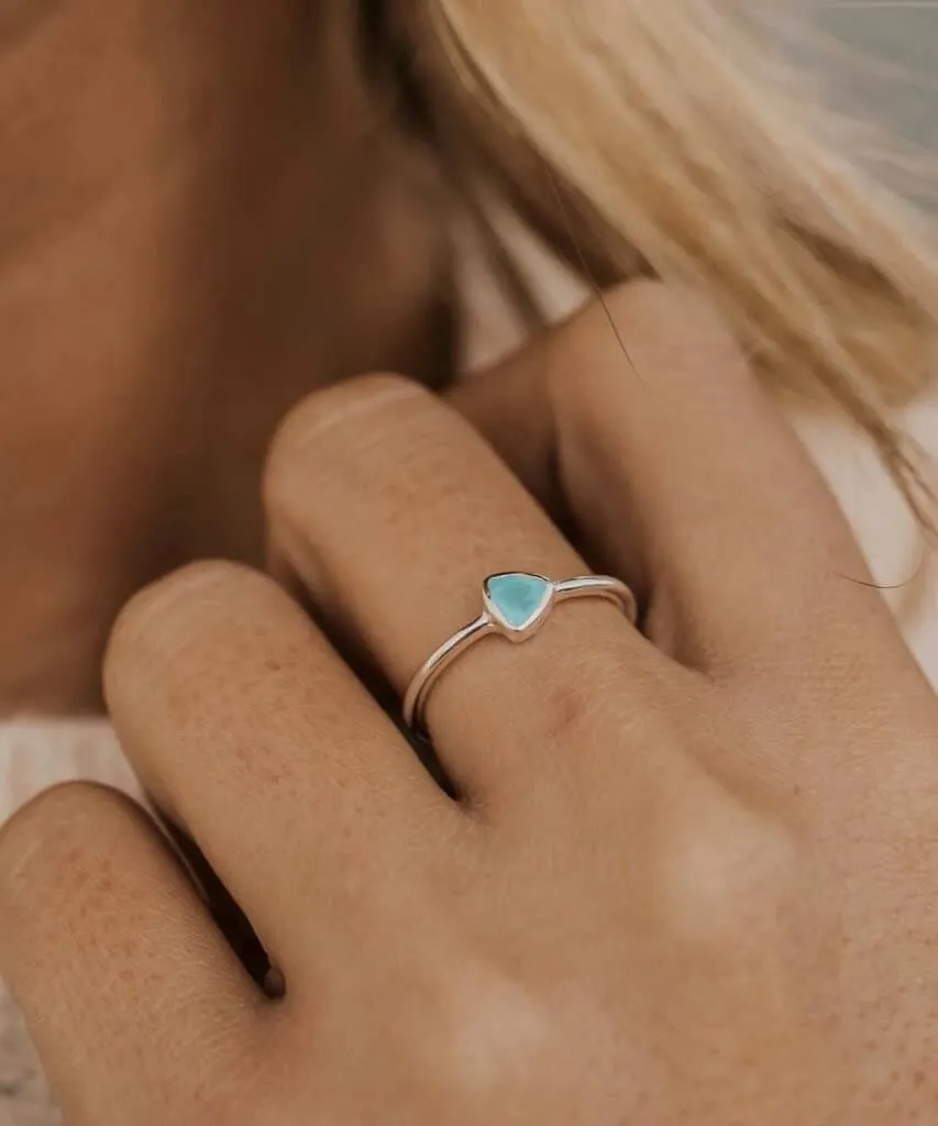 Turquoise Stone Ring Silver