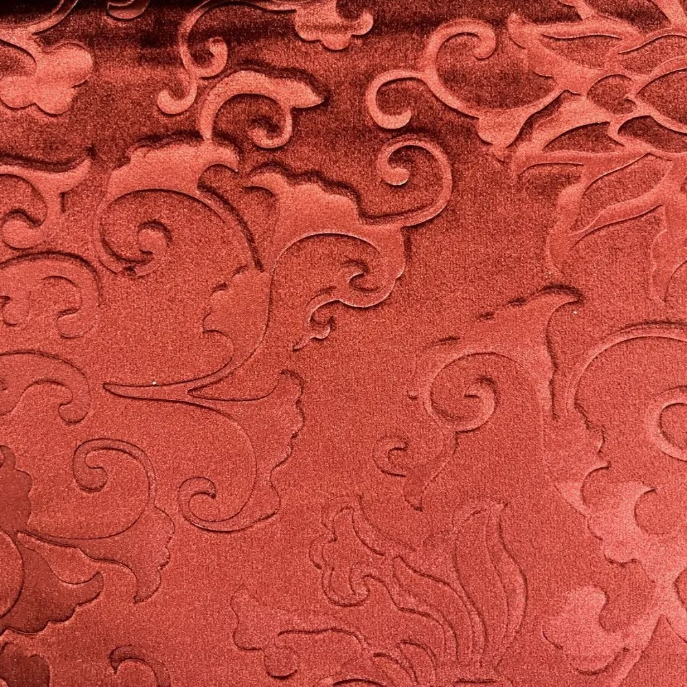 Vails Brocade Velvet Fabric, 72 Inch in Width Ideal Embossed Material for Home Decor
