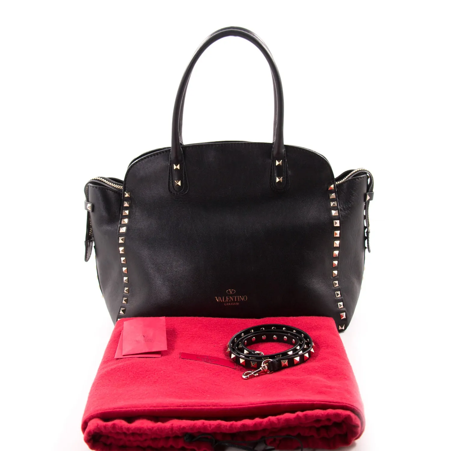 Valentino Black Rockstud Tote Bag