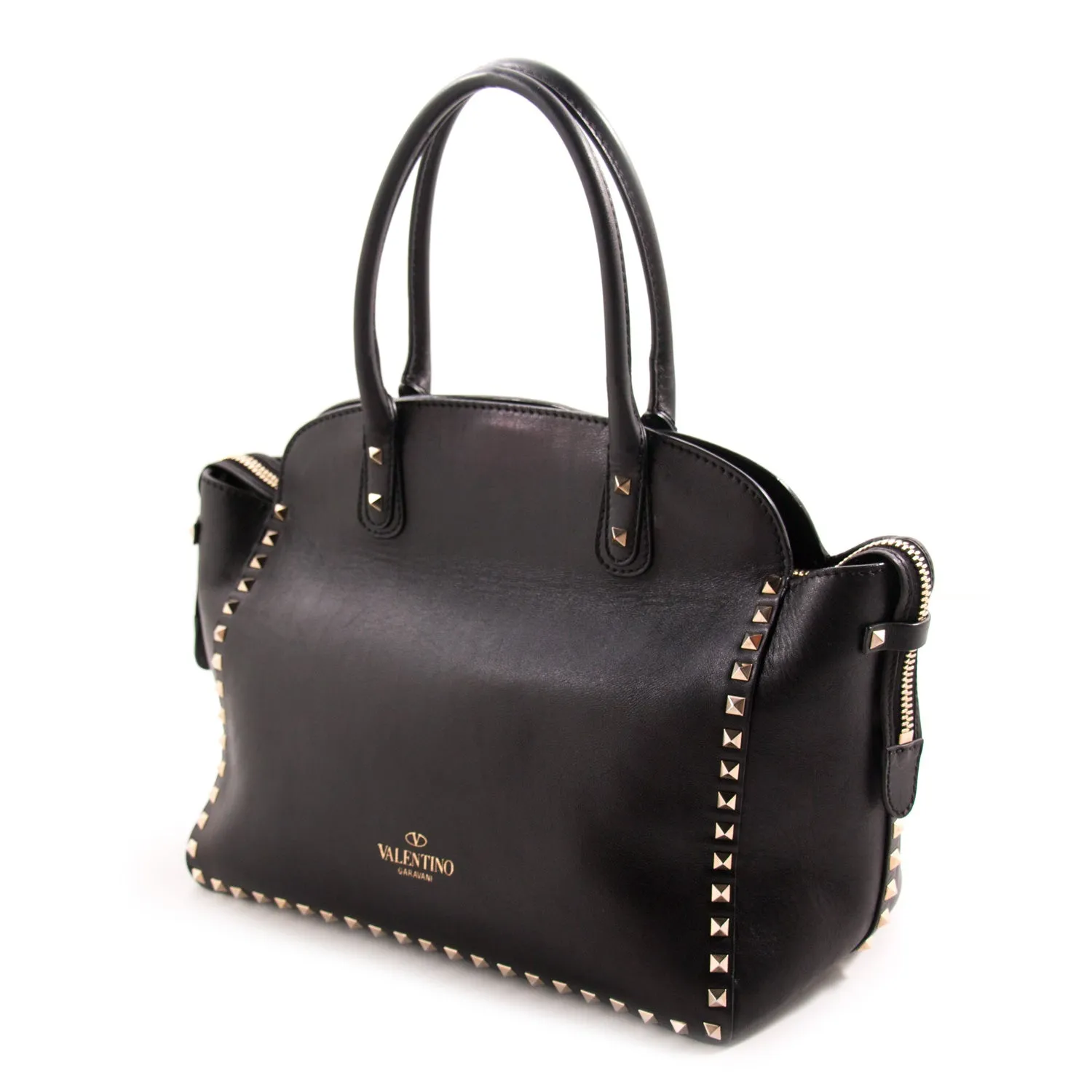 Valentino Black Rockstud Tote Bag