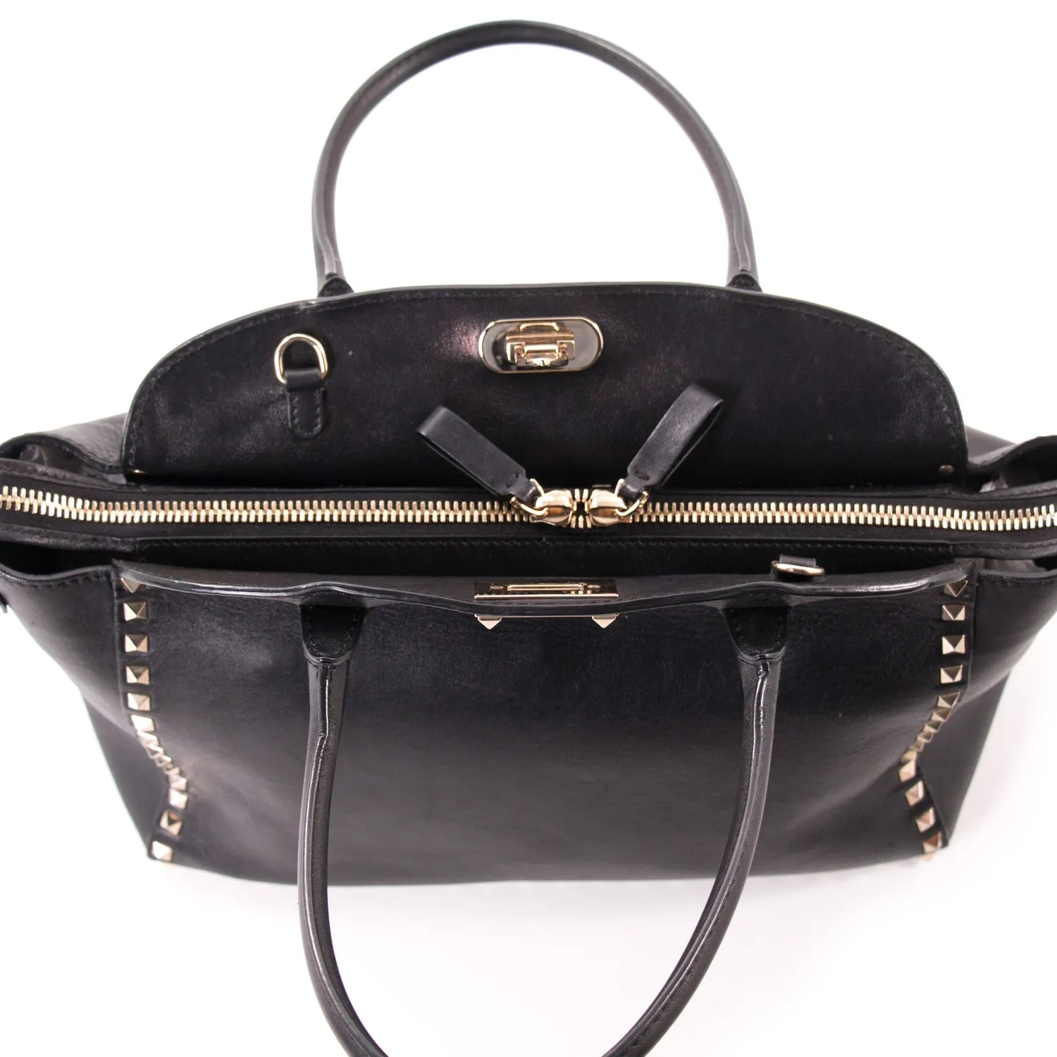 Valentino Black Rockstud Tote Bag