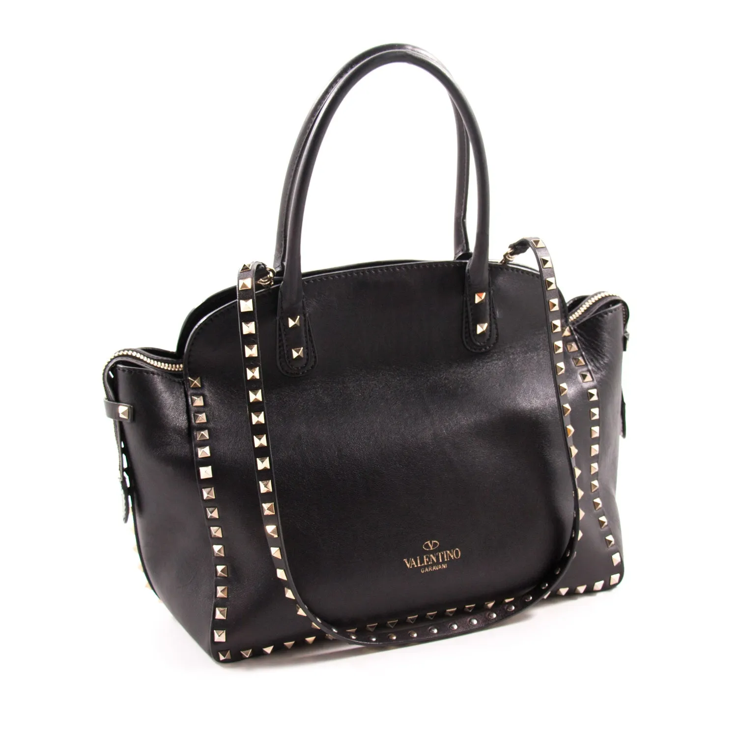 Valentino Black Rockstud Tote Bag