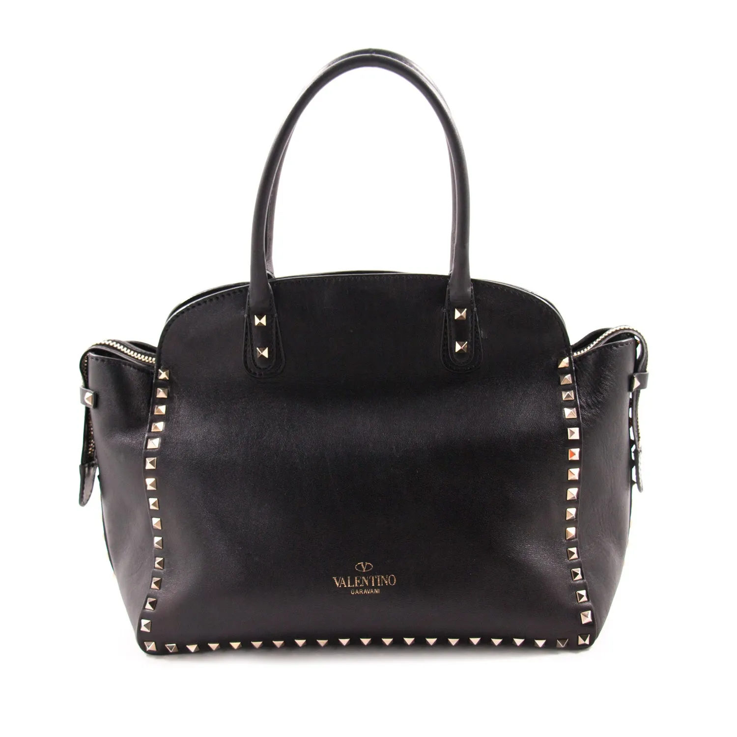 Valentino Black Rockstud Tote Bag