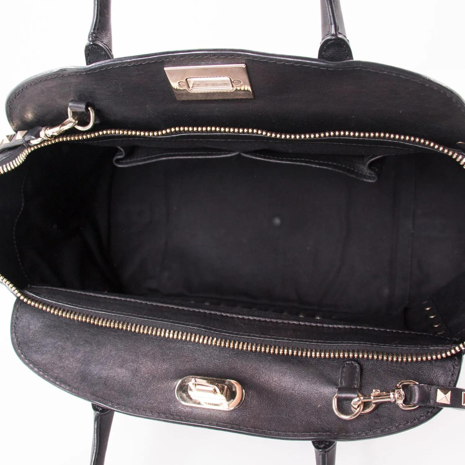 Valentino Black Rockstud Tote Bag