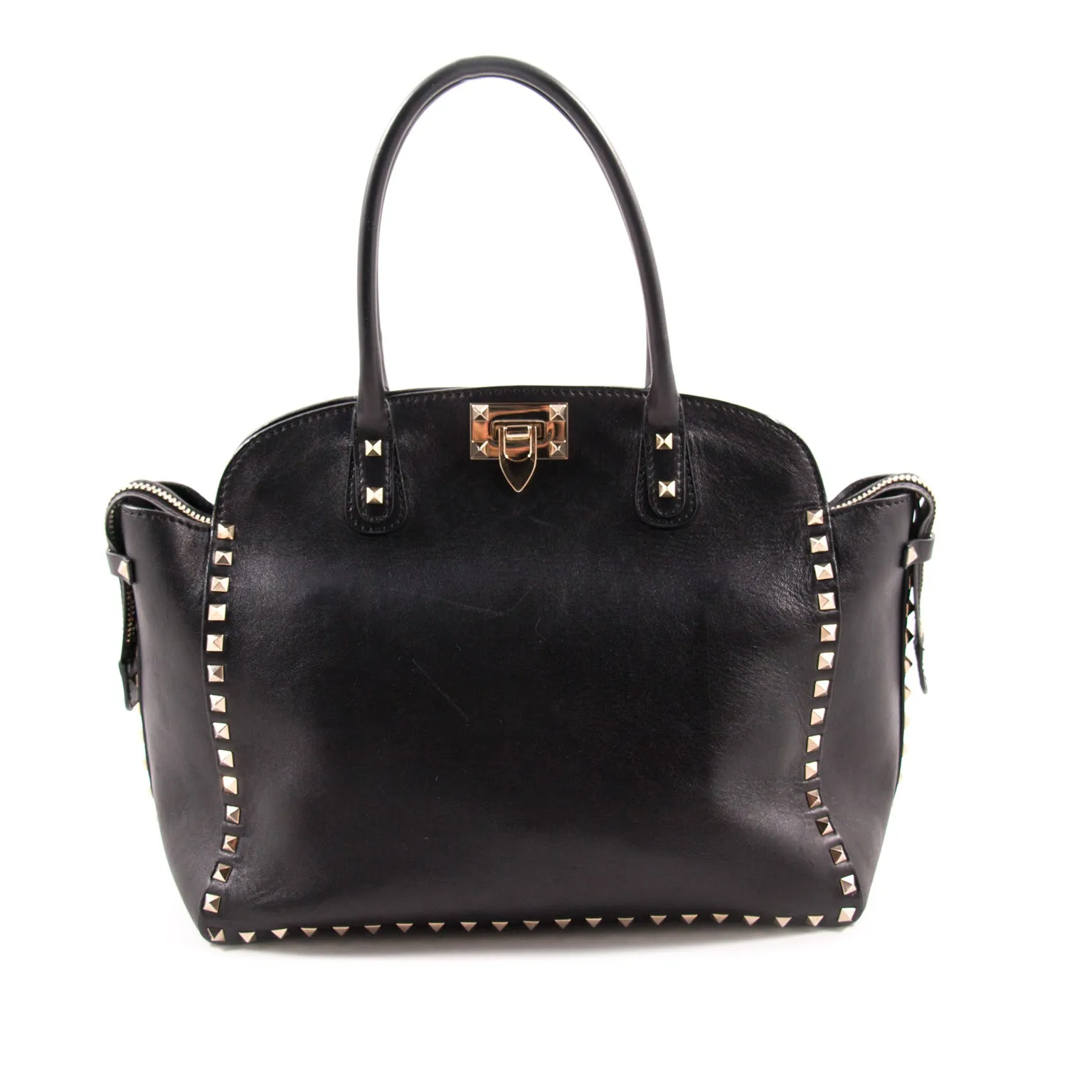 Valentino Black Rockstud Tote Bag