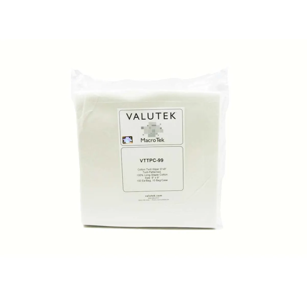 Valutek -  Twill Pattern, long staple cotton, bias edge, cold knife cut, 150 ea/bag