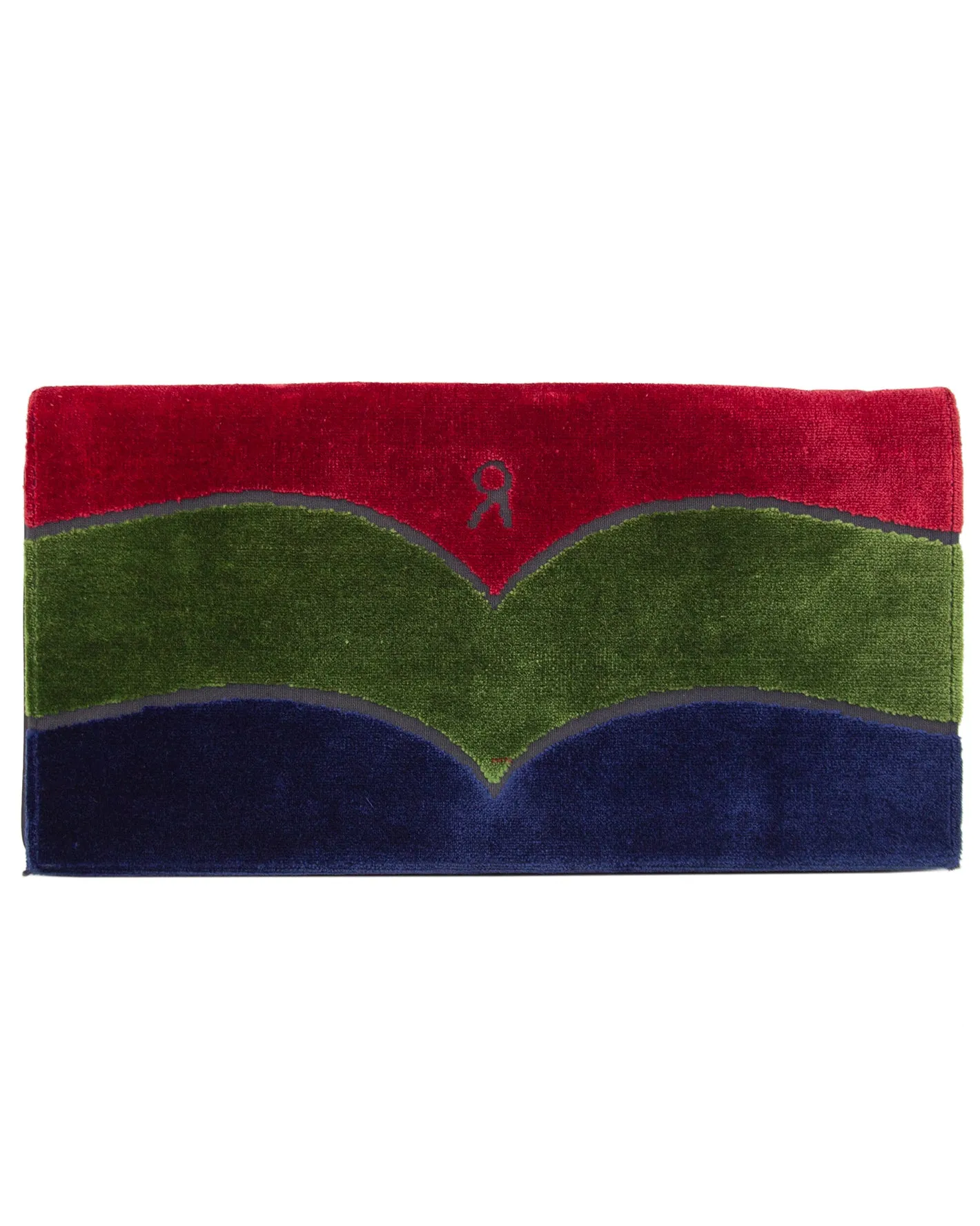 Velvet Colour Block Clutch