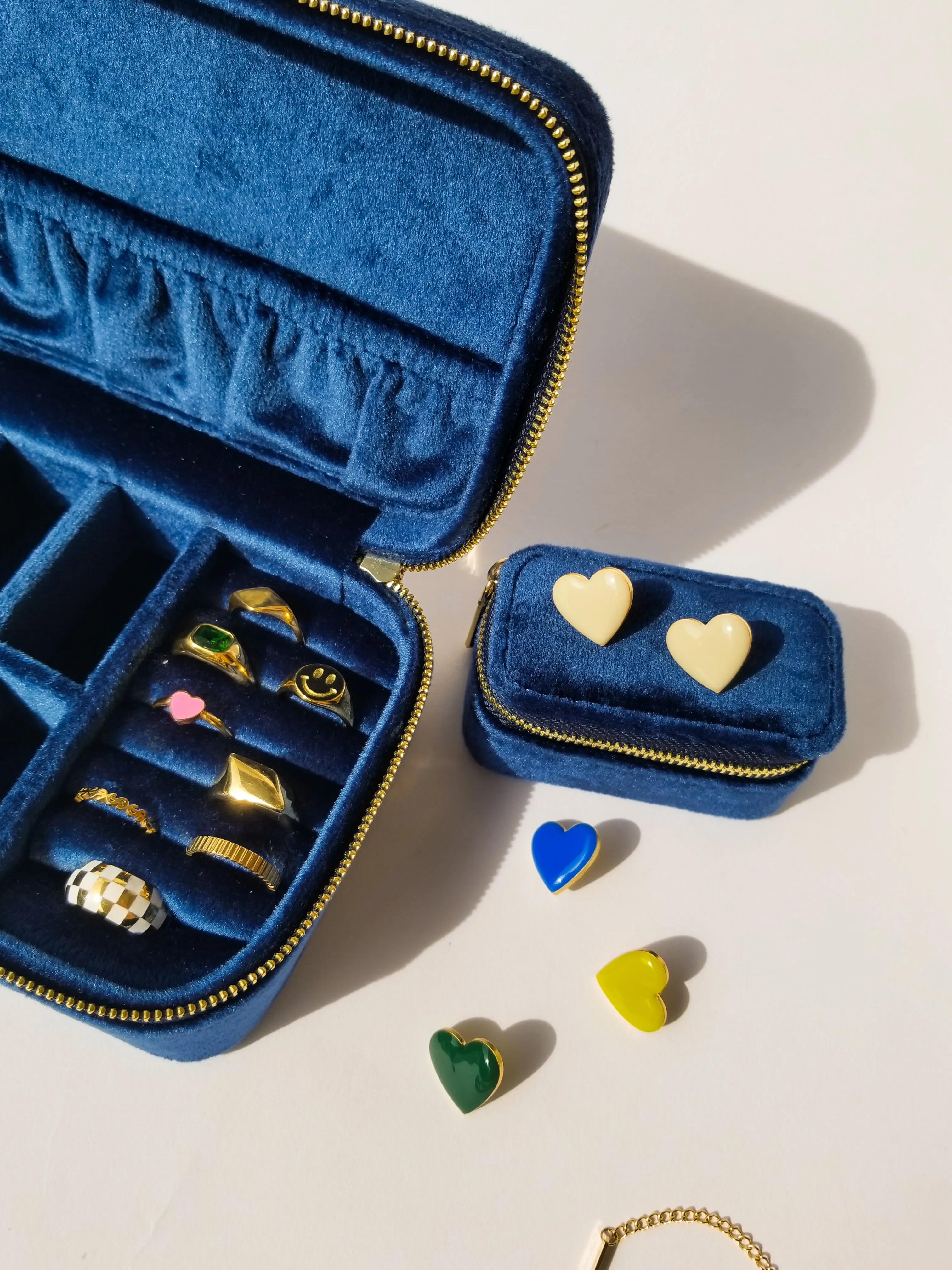Velvet Jewellery Case Set • Midnight Blue