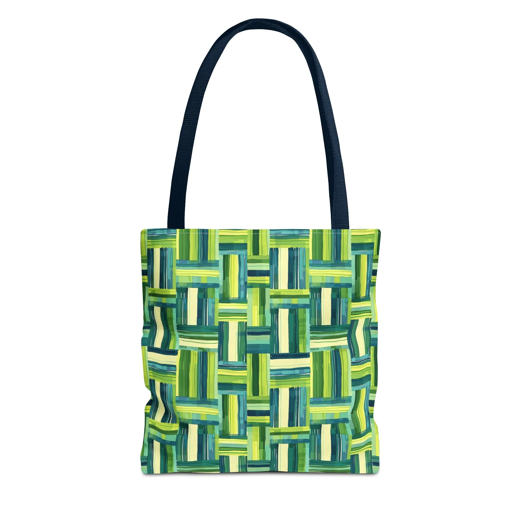 Verdant Green Basketweave Tote Bag - Weave a Little Green Magic into Your Day! Available in 3 sizes.