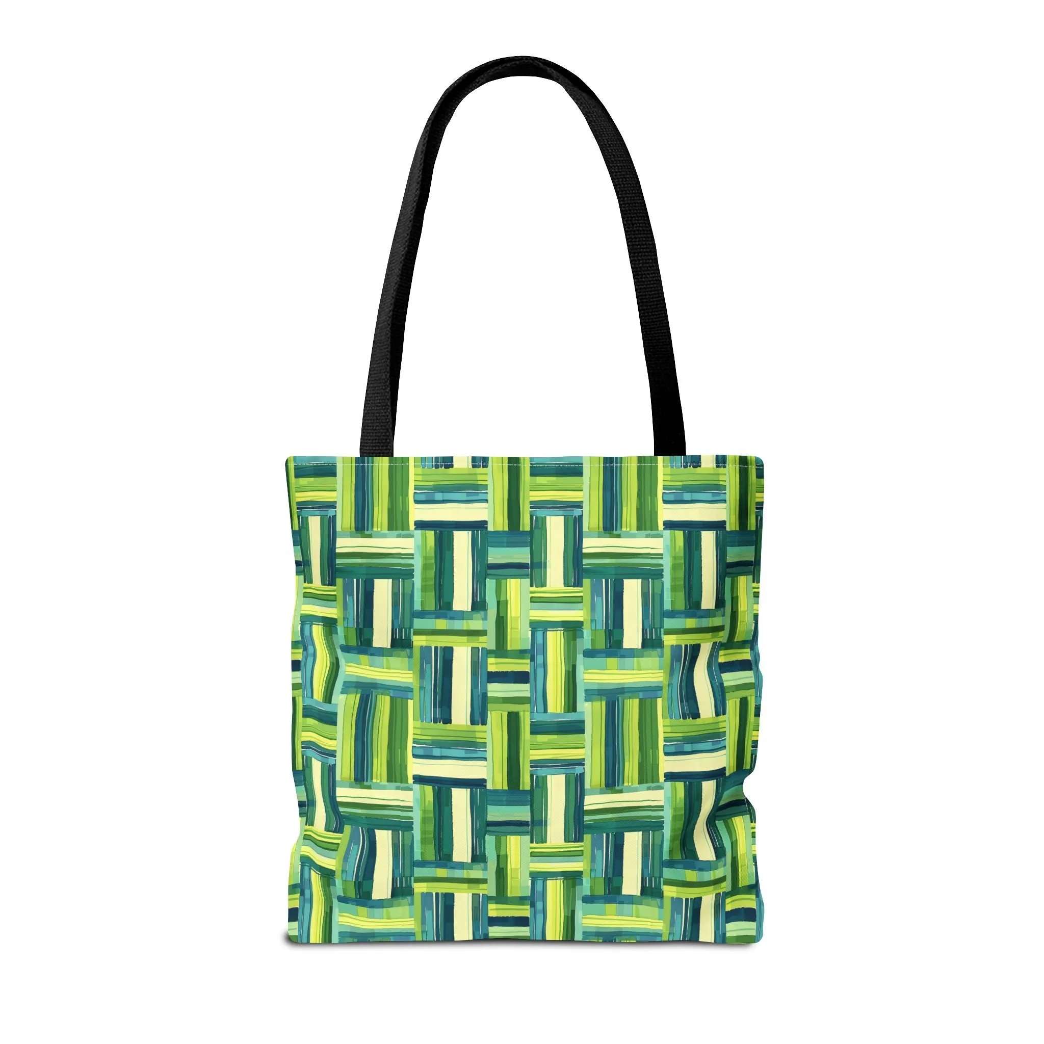 Verdant Green Basketweave Tote Bag - Weave a Little Green Magic into Your Day! Available in 3 sizes.
