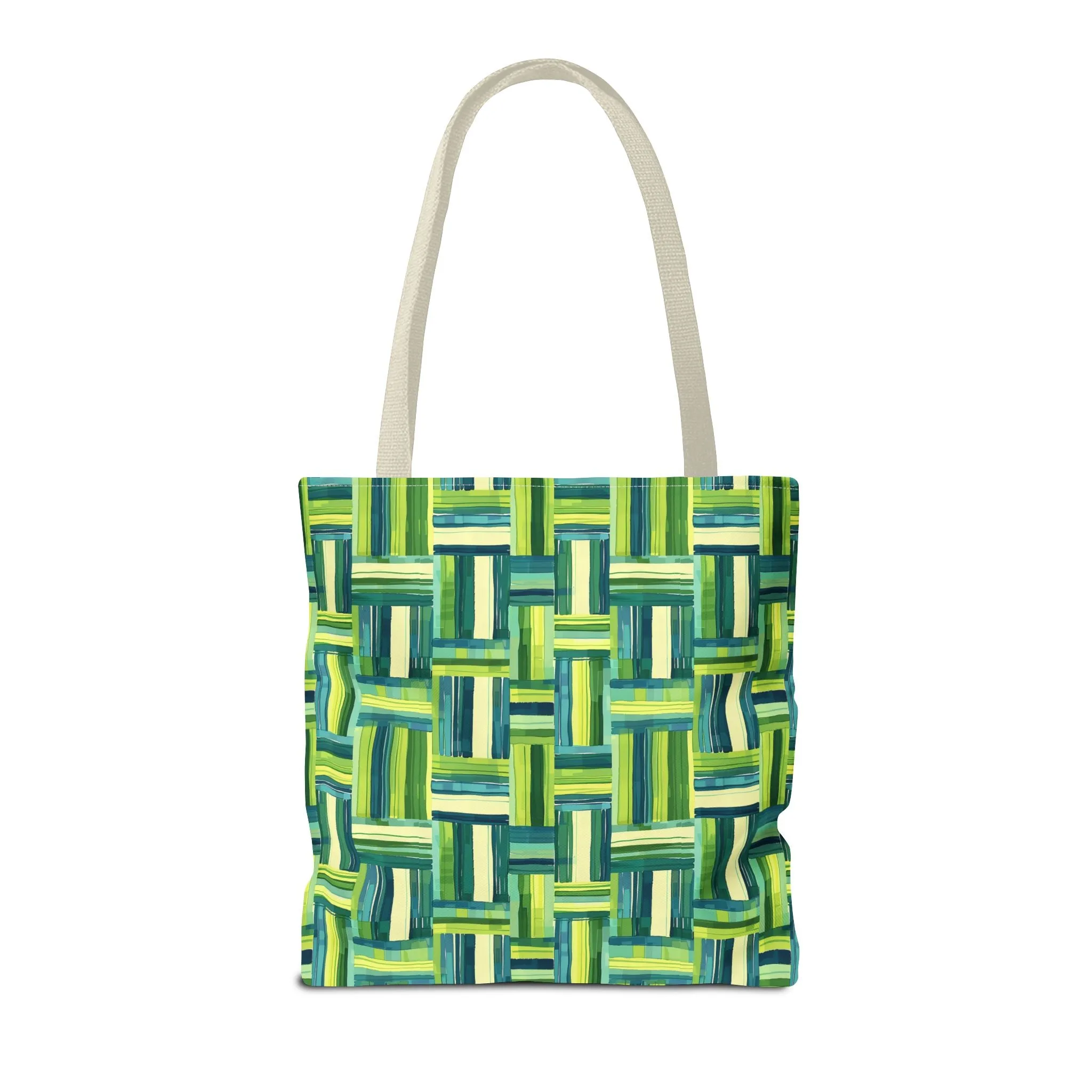 Verdant Green Basketweave Tote Bag - Weave a Little Green Magic into Your Day! Available in 3 sizes.