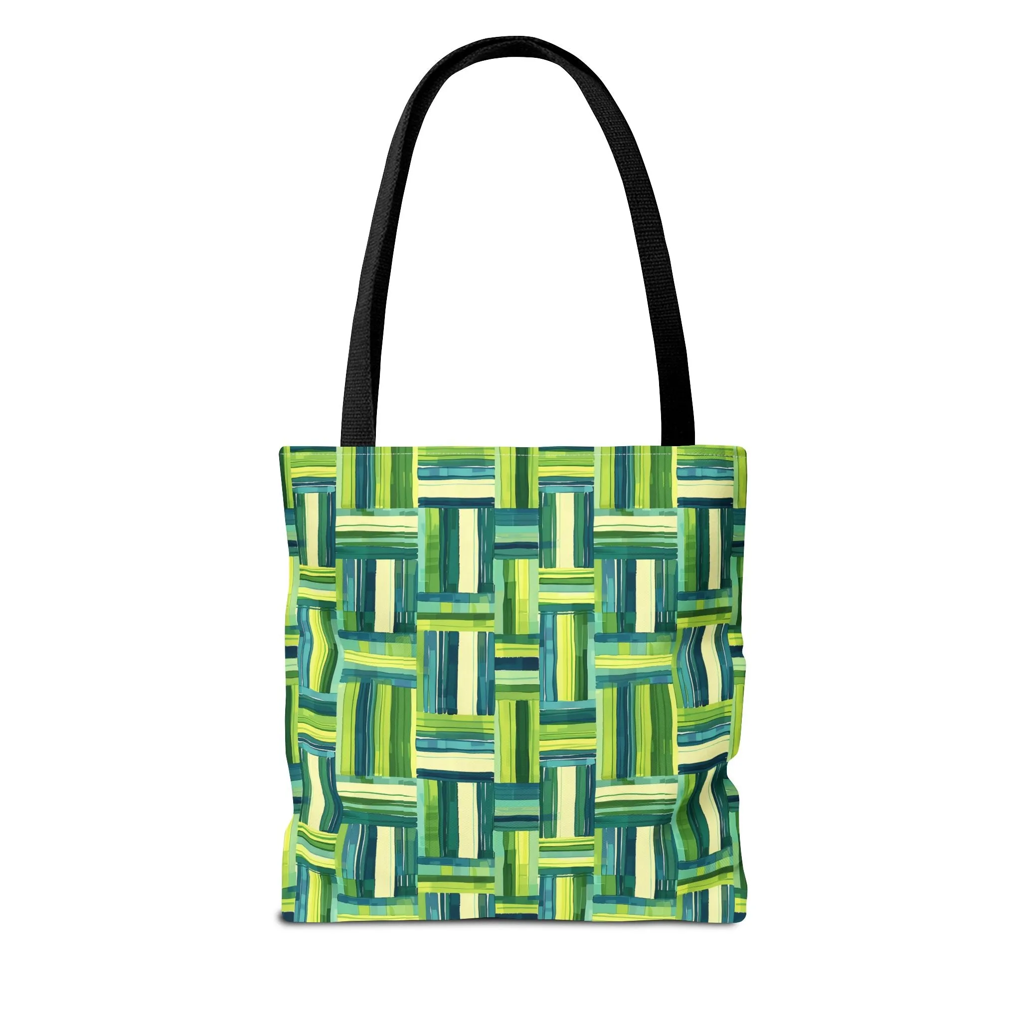 Verdant Green Basketweave Tote Bag - Weave a Little Green Magic into Your Day! Available in 3 sizes.