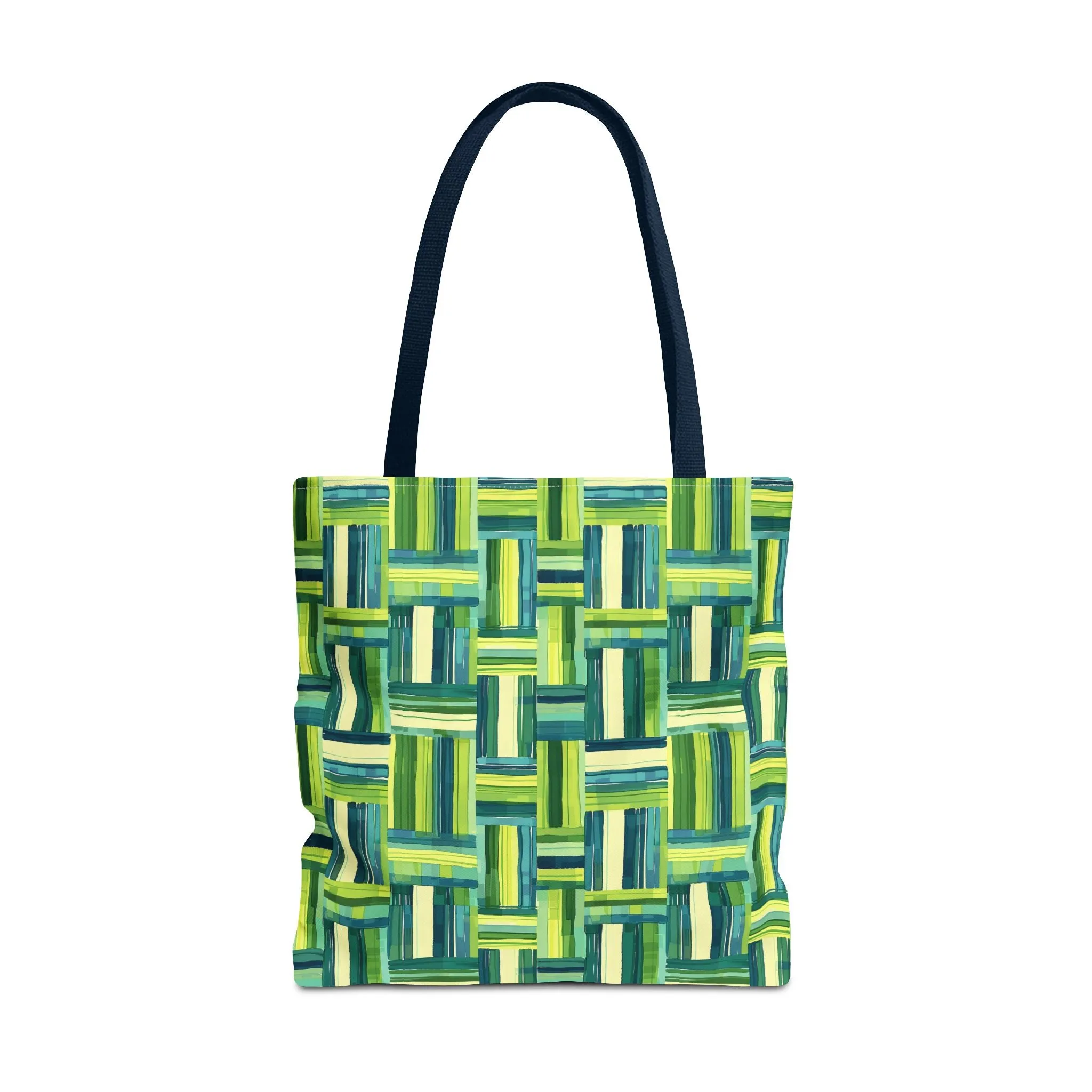 Verdant Green Basketweave Tote Bag - Weave a Little Green Magic into Your Day! Available in 3 sizes.