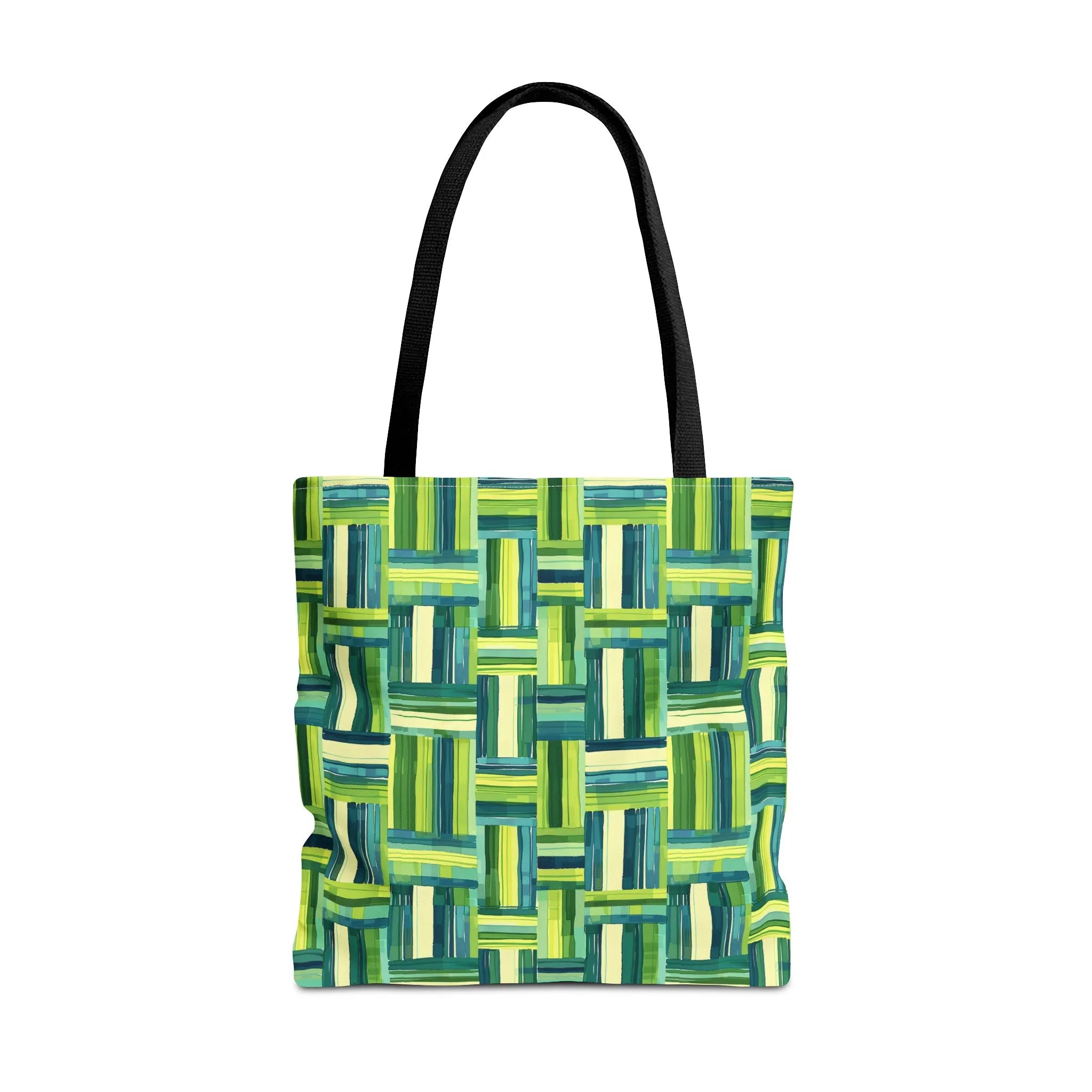 Verdant Green Basketweave Tote Bag - Weave a Little Green Magic into Your Day! Available in 3 sizes.